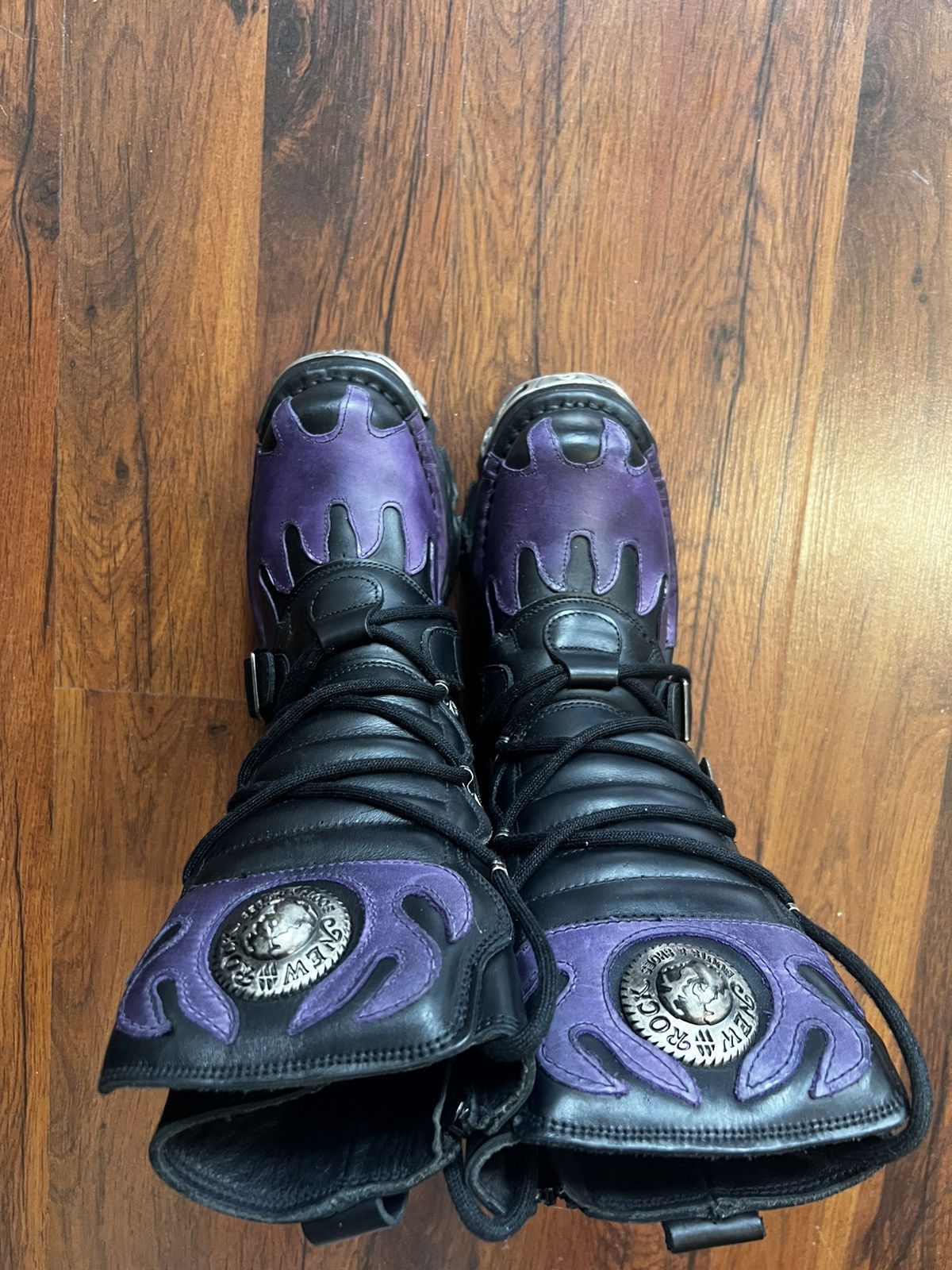 Vintage New Rock Flames 00s Boots Avant Garde Platfrom Vintage Size US 7 / IT 37 - 8 Thumbnail