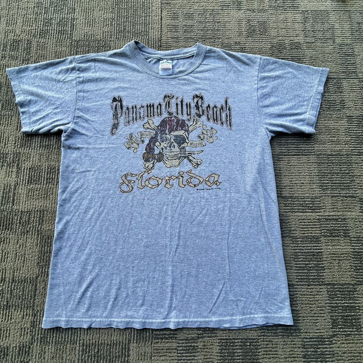 Vintage Vintage Panama Beach Florida Skull Pirate Graphic T-shirt Size US M / EU 48-50 / 2 - 1 Thumbnail