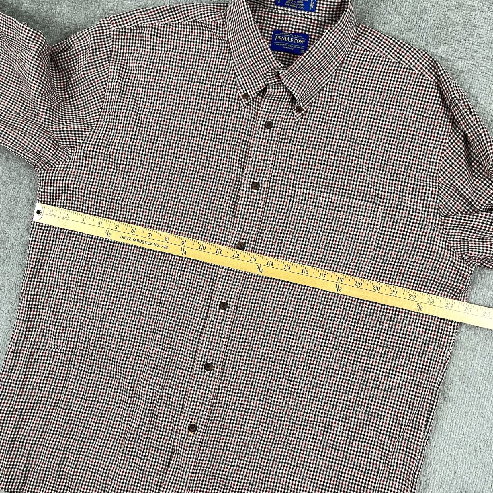 Pendleton VINTAGE Pendleton Canterbury Cloth Shirt Mens XL Plaid Button-Down Wool Blend Button-Up Size US XL / EU 56 / 4 - 4 Thumbnail