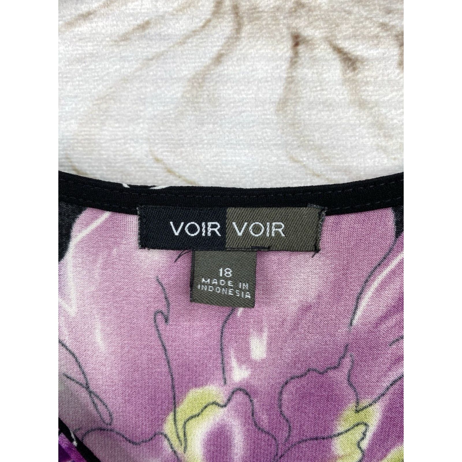 Vintage VOLT Voir Voir Dress 18 Black Floral Boat Neck 3/4 Sleeve Stretch Liquid Knit Midi Dress Womens Size XXL / US 16-18 / IT 52-54 - 5 Thumbnail