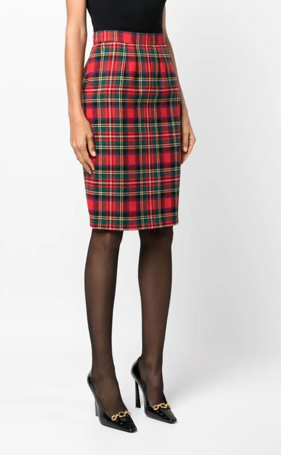 Saint Laurent Paris Saint Laurent Tartan-Check Pencil Skirt size FR 36 Size 26" / US 2 / IT 38 - 1 Thumbnail