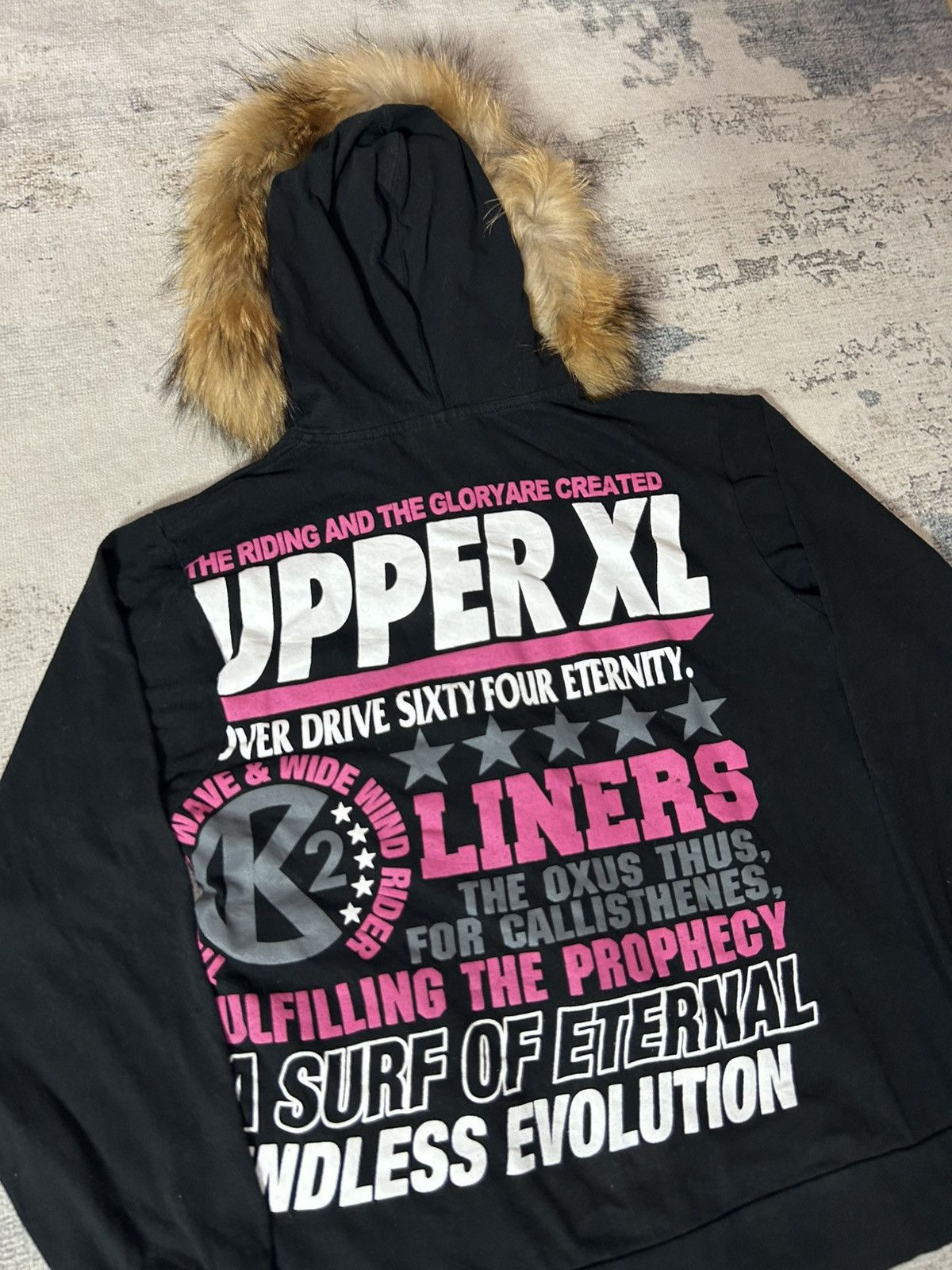 Japanese Brand Faux Fur Poem Zip Hoodie Lgb Style Size US M / EU 48-50 / 2 - 3 Thumbnail