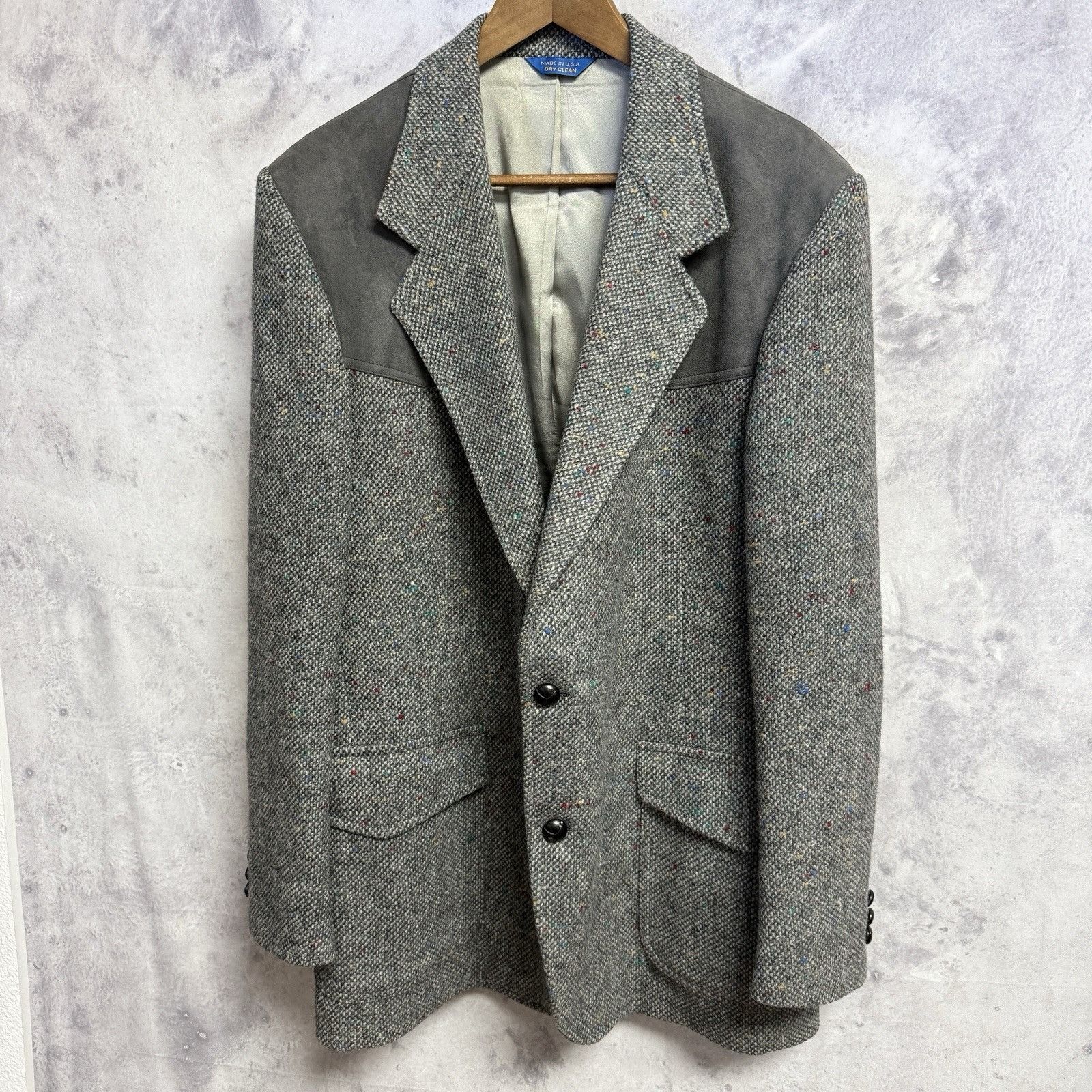 Pendleton Vintage Pendleton Tweed Wool Blazer Sport Coat Mens 44 Gray Size 44R - 1 Thumbnail