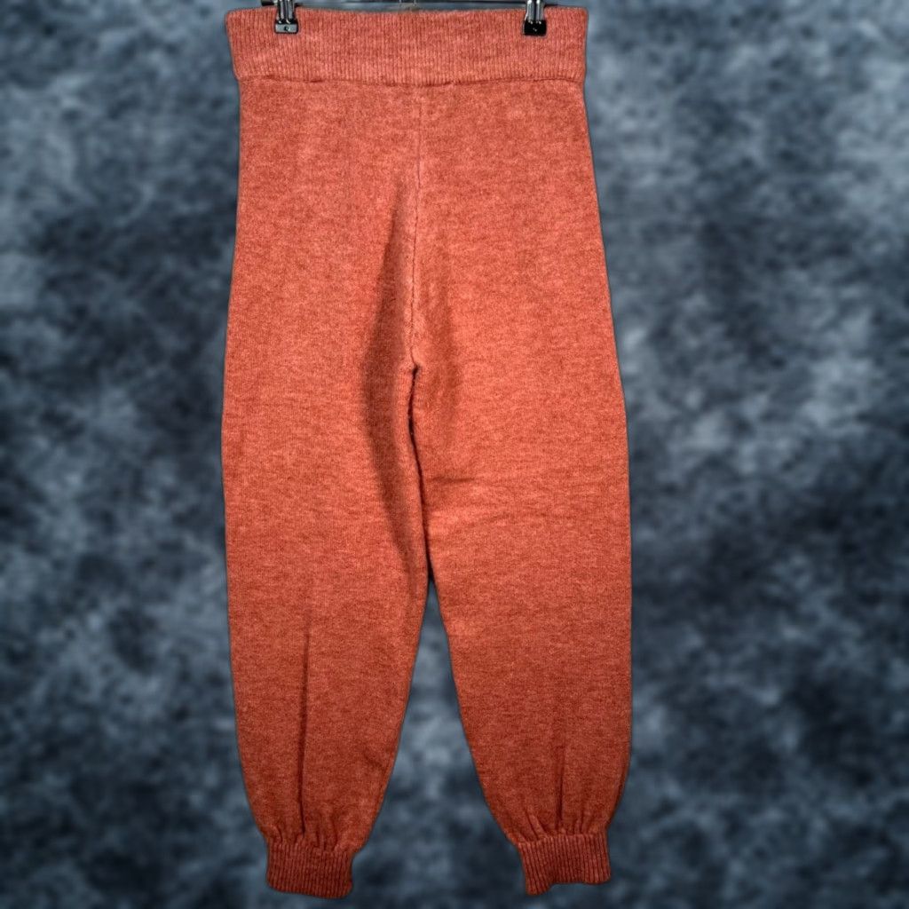 Zara Zara Womens Medium Red Knit Jogger Knit Sweatpants Acrylic Blend Pants Womens M Red Jogger knit Size 32" / US 10 / IT 46 - 1 Thumbnail