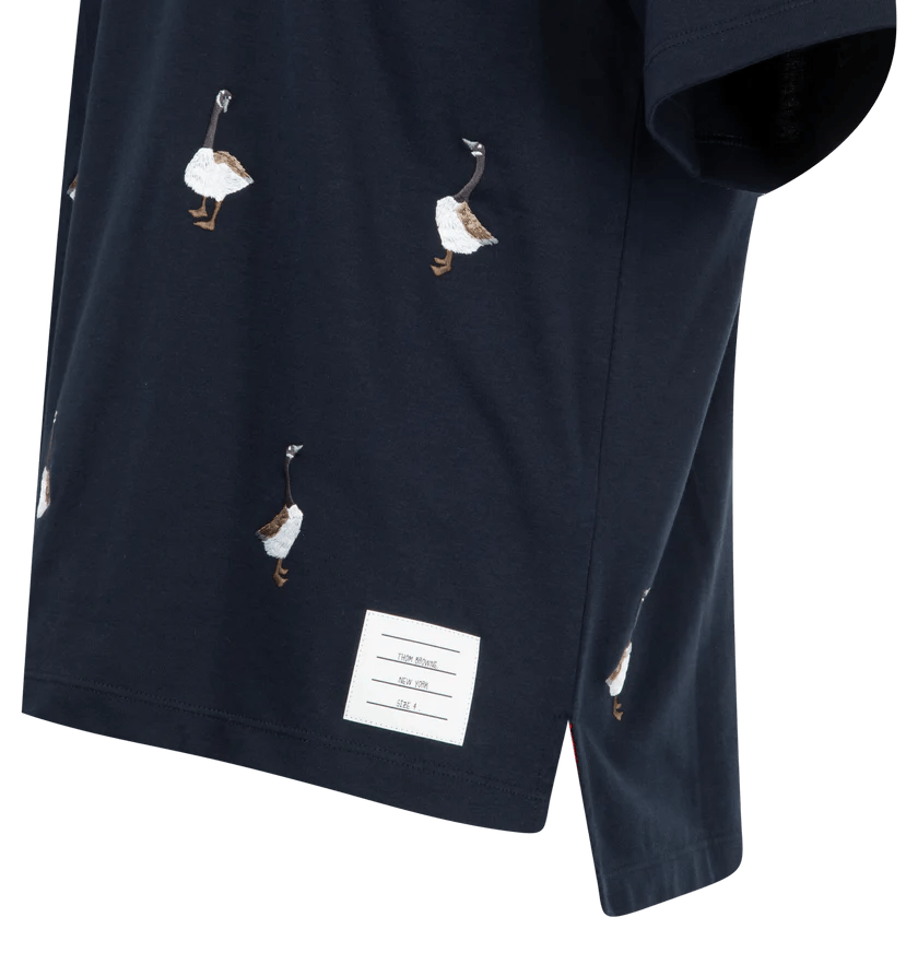 Thom Browne o1h1sh11225 Geese Print Jersey Tee in Navy Blue Size US M / EU 48-50 / 2 - 3 Thumbnail