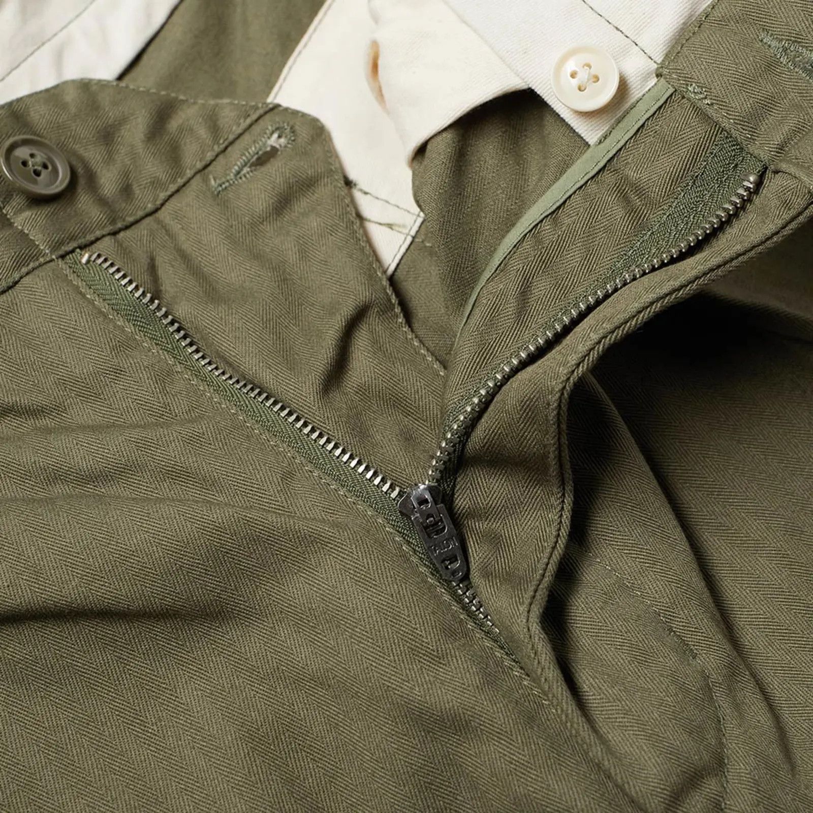 Engineered Garments [S] Herringbone Cotton Ground Pant in Olive (FW19) Size US 32 / EU 48 - 15 Thumbnail