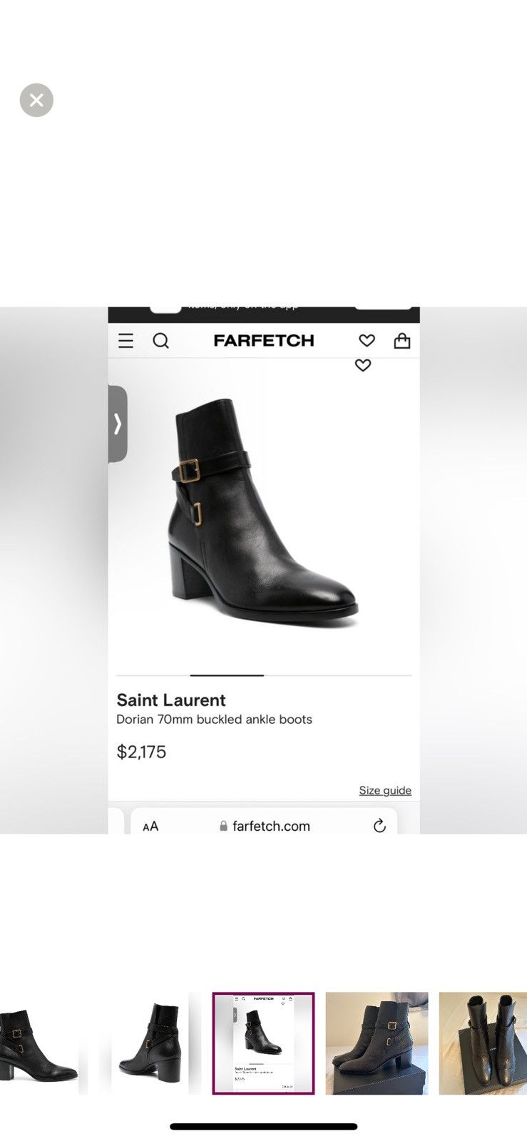 Saint Laurent Paris Saint Laurent Dorian 70mm Calfskin Buckle Ankle Booties Size US 11 / IT 41 - 5 Thumbnail