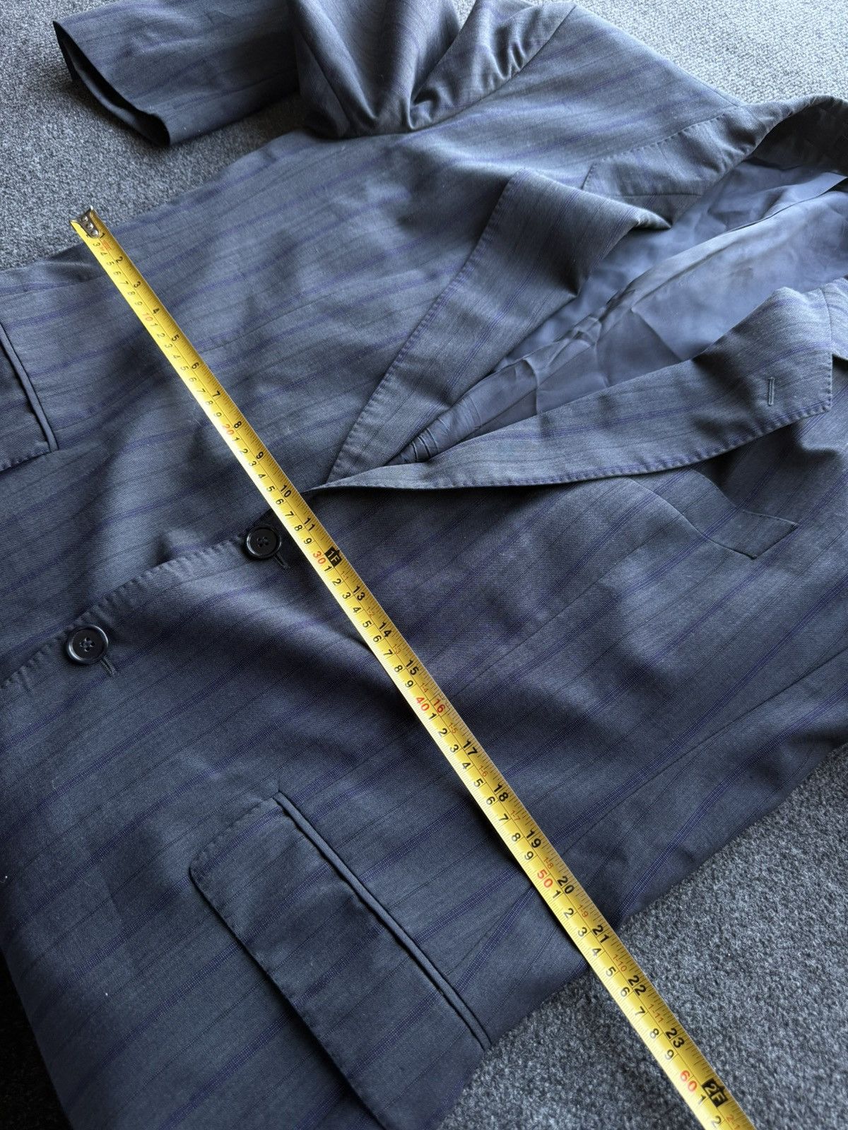 Hugo Boss 00s Hugo Boss Wool Blazer Pinstripe Grey Jacket Classic Fit Size 42R - 20 Thumbnail