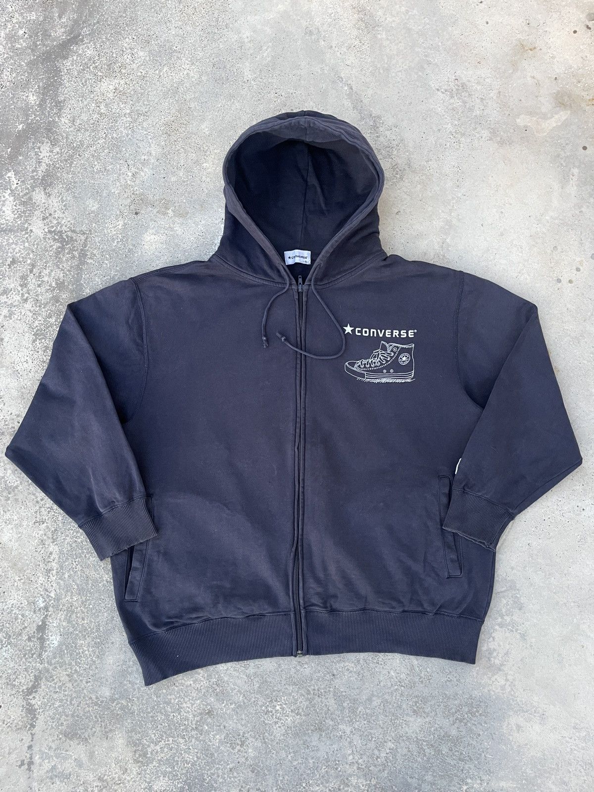 Converse × Vintage Vintage Converse Zip Up Hoodie Size US XXL / EU 58 / 5 - 1 Thumbnail