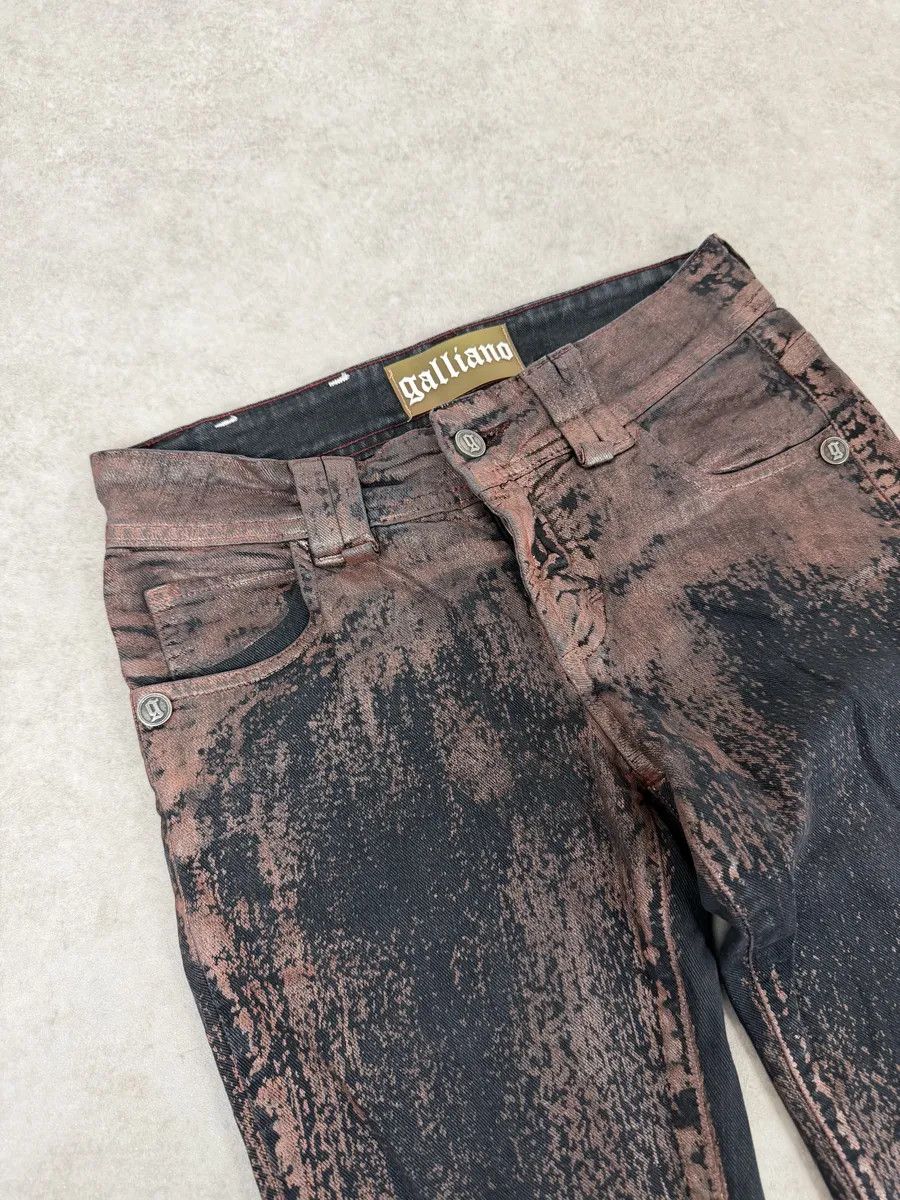 John Galliano SS2008 Galliano Copper Waxed Black & Brown Pants Size US 28 / EU 44 - 7 Thumbnail