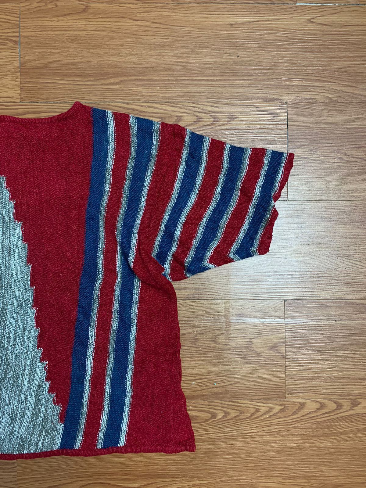 Issey Miyake 70/80s Issey Miyake Patterned Short Sleeve Knitwear Size US M / EU 48-50 / 2 - 8 Thumbnail