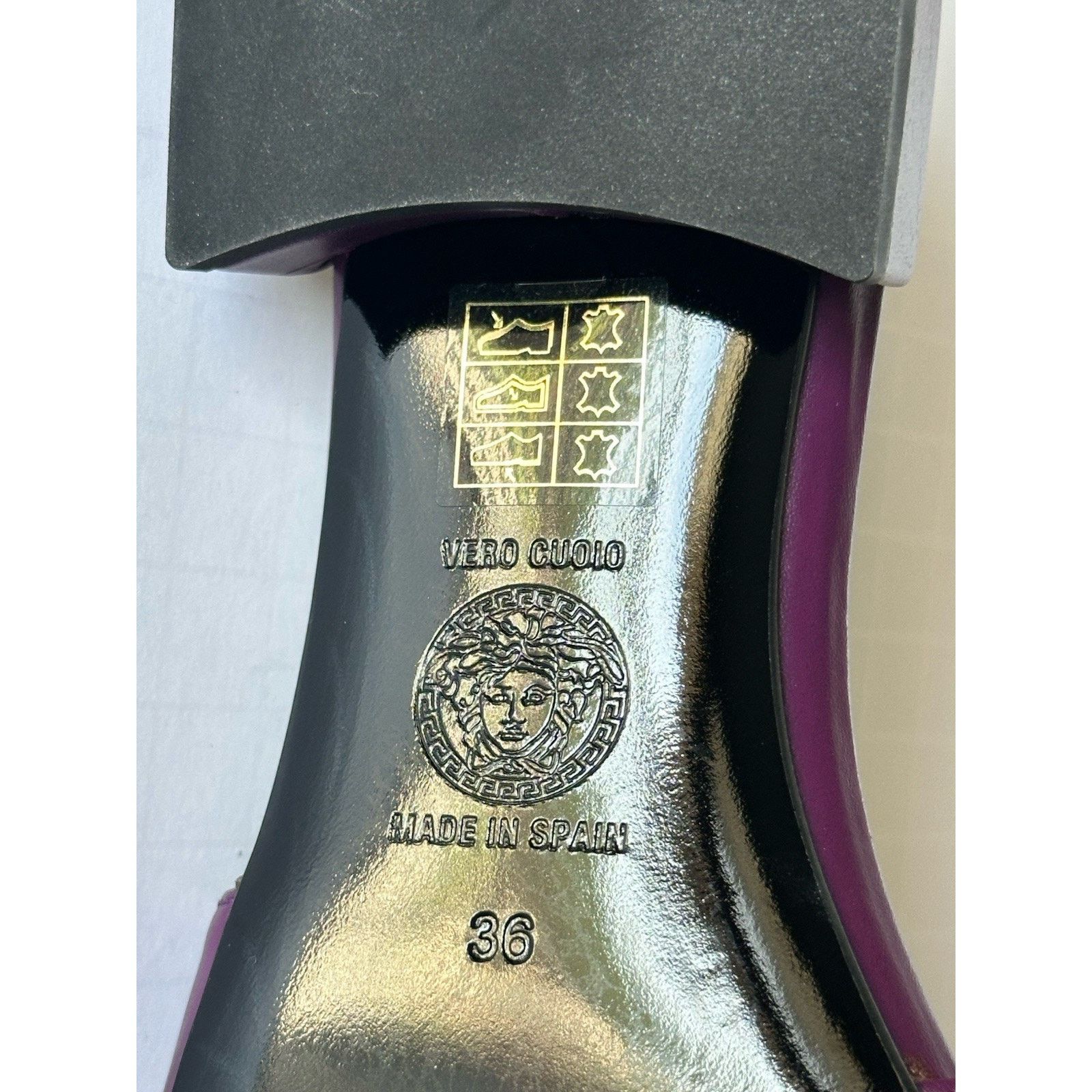 Versace VERSACE Medusa Women's Plum Sandals 6 US (36 Euro) 1014748 Size US 6 / IT 36 - 14 Thumbnail