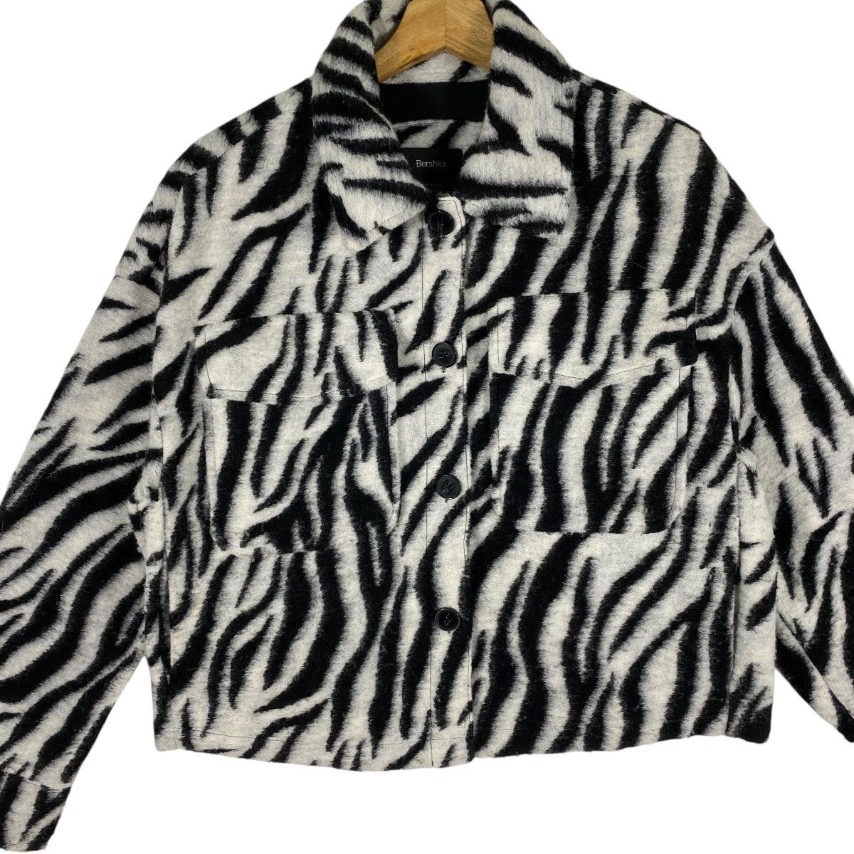 Bershka Bershka Zebra Print Wool Button Jacket M/L Size Size M / US 6-8 / IT 42-44 - 7 Thumbnail