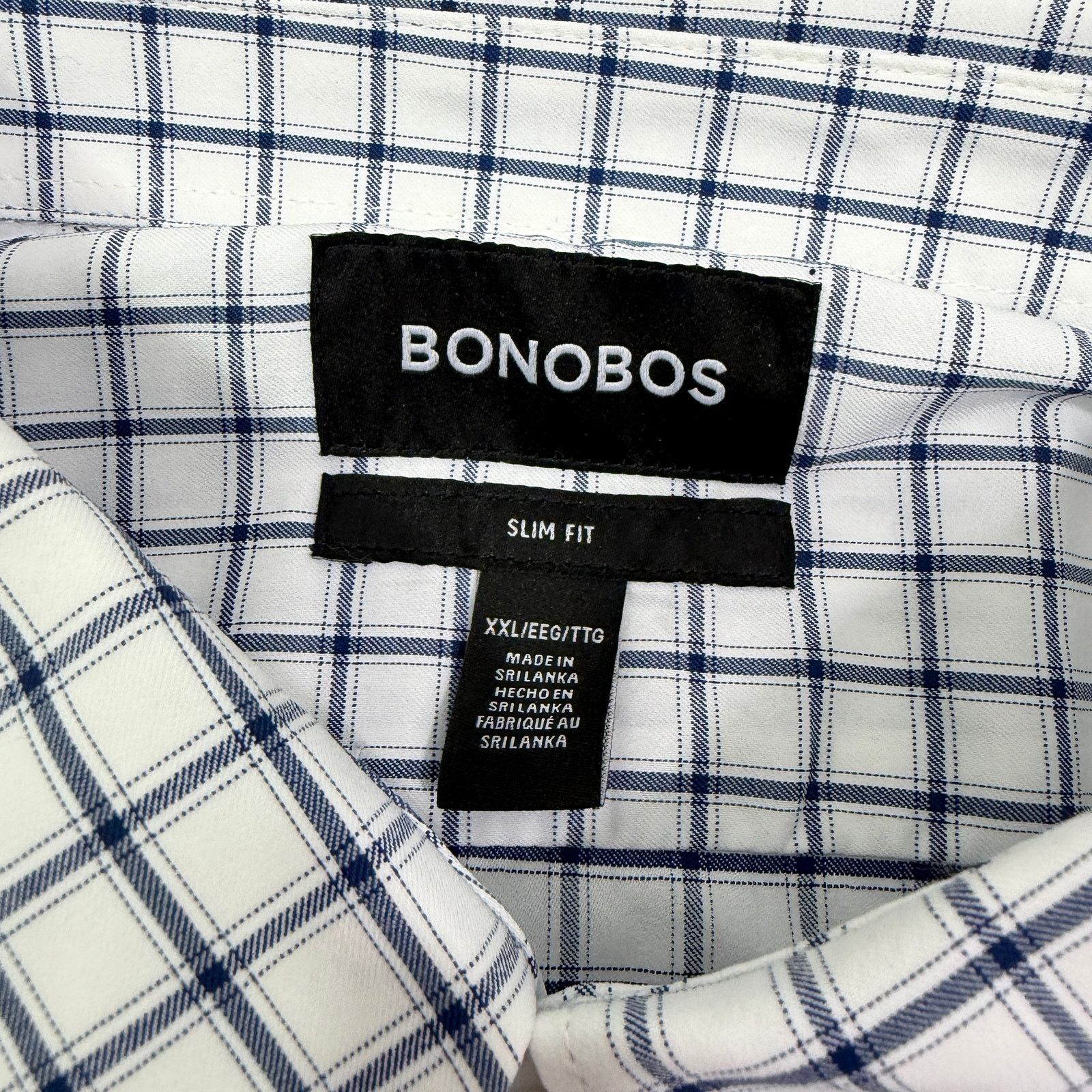Bonobos Bonobos Slim Fit Button Shirt Men's 2XL White Blue Plaid NEW Size US XXL / EU 58 / 5 - 4 Thumbnail