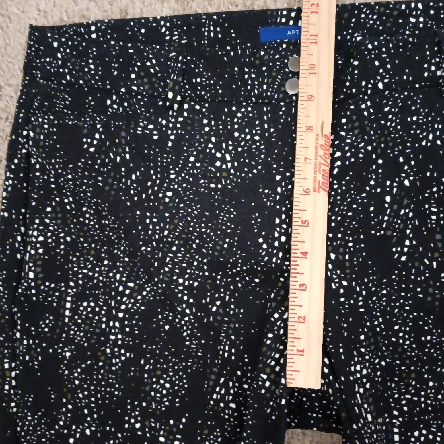 Apt. 9 Apt 9 Pants Womens 16 Black Geometric Straight Leg Cotton Blend Ankle Size 16 Regular Inseam 27 Womens Size 38" / US 16 / IT 52 - 4 Thumbnail