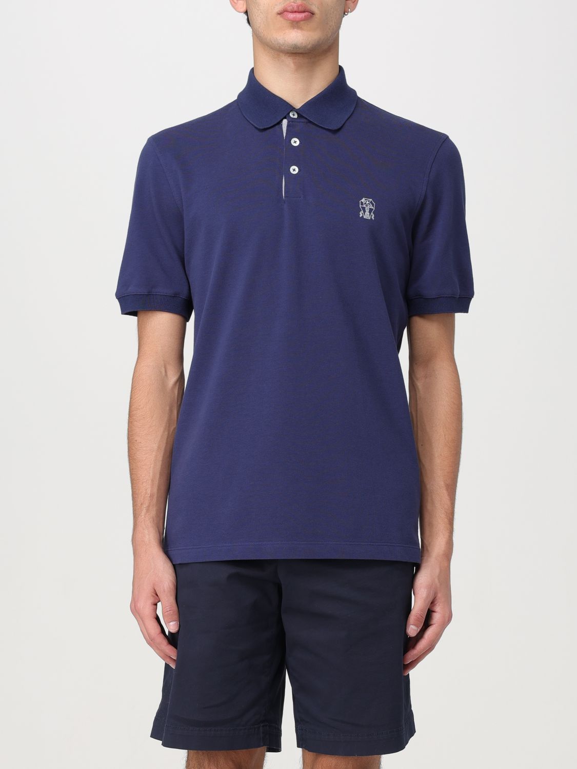 image of Brunello Cucinelli Polo Shirt Men Blue 1 (Size Medium)