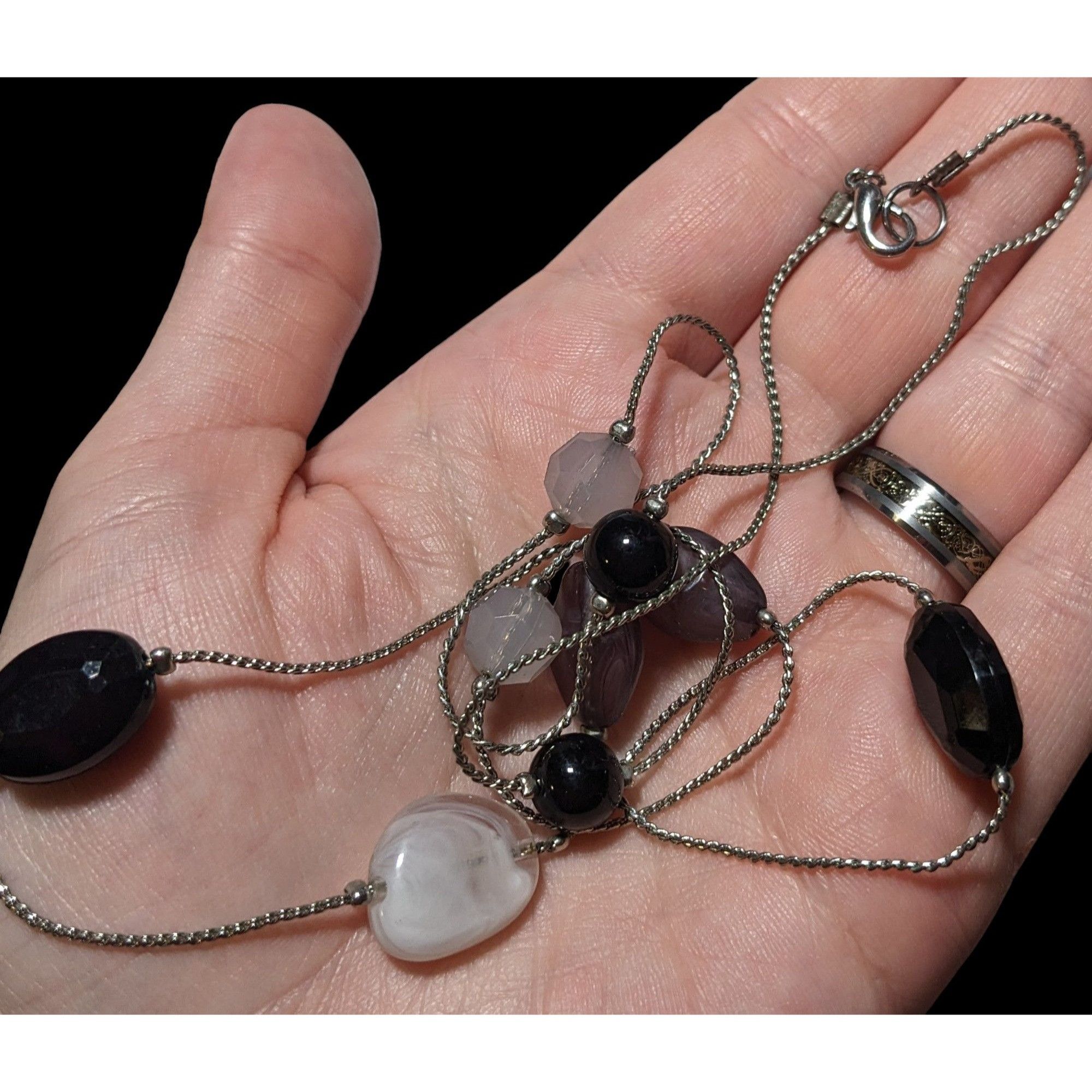 Other Black White And Grey Gemmed Casual Necklace Size ONE SIZE - 7 Thumbnail