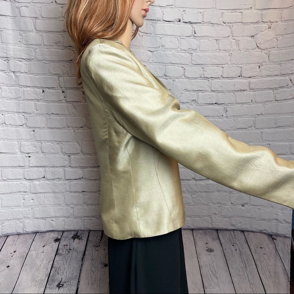 Loft Ann Taylor LOFT Beige Silk Jacket Size 6 Size M / US 6-8 / IT 42-44 - 3 Thumbnail