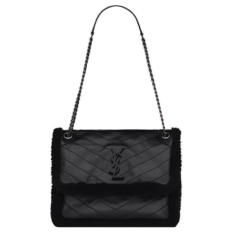 Saint Laurent Paris o1s1wg111125 Niki Medium Chain Bag in Crinkled Leather Black Size ONE SIZE - 1 Preview