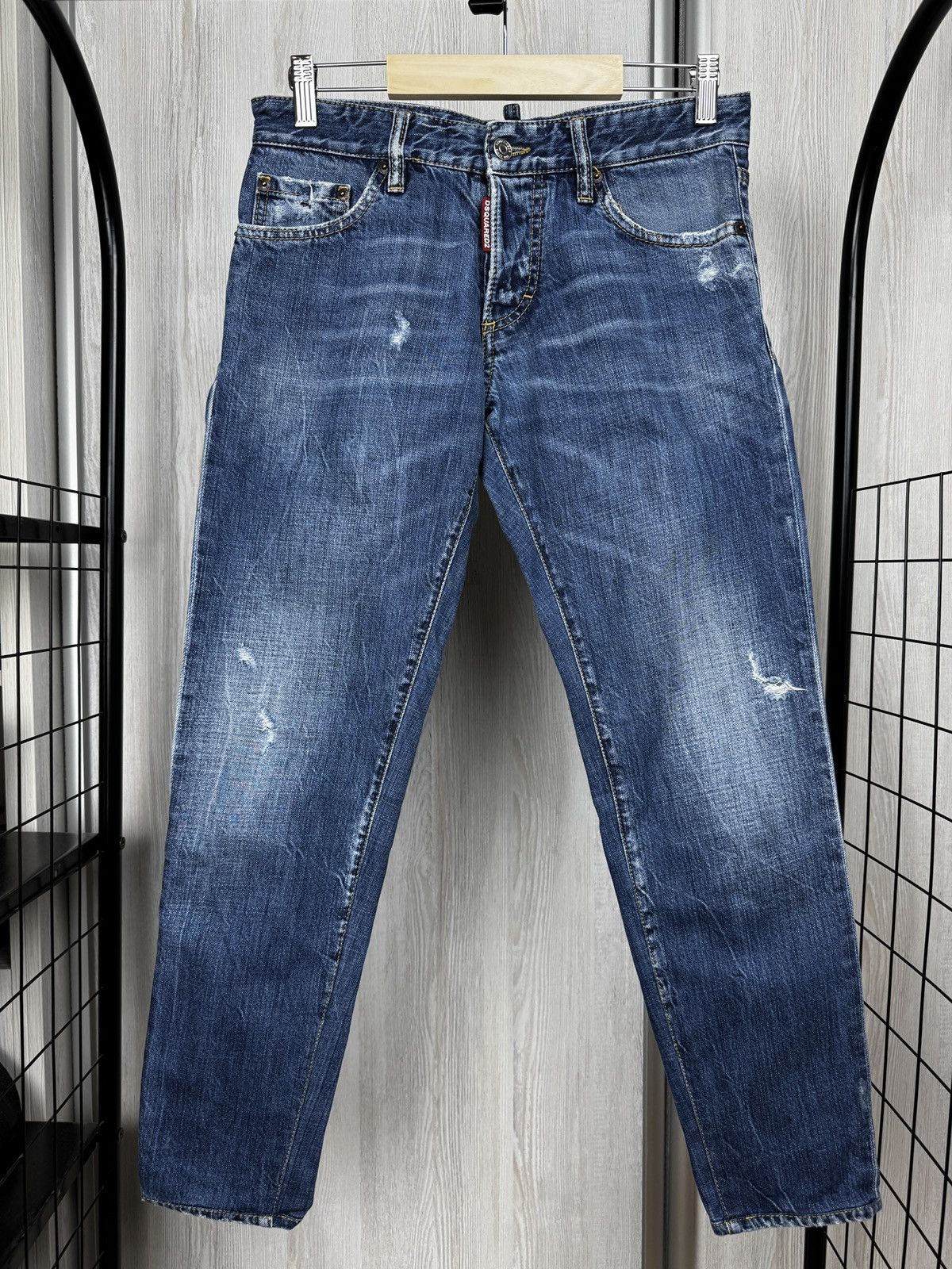 Dsquared2 Dsquared2 blue distressed faded slim jeans denim pants Size 28" / US 6 / IT 42 - 2 Thumbnail