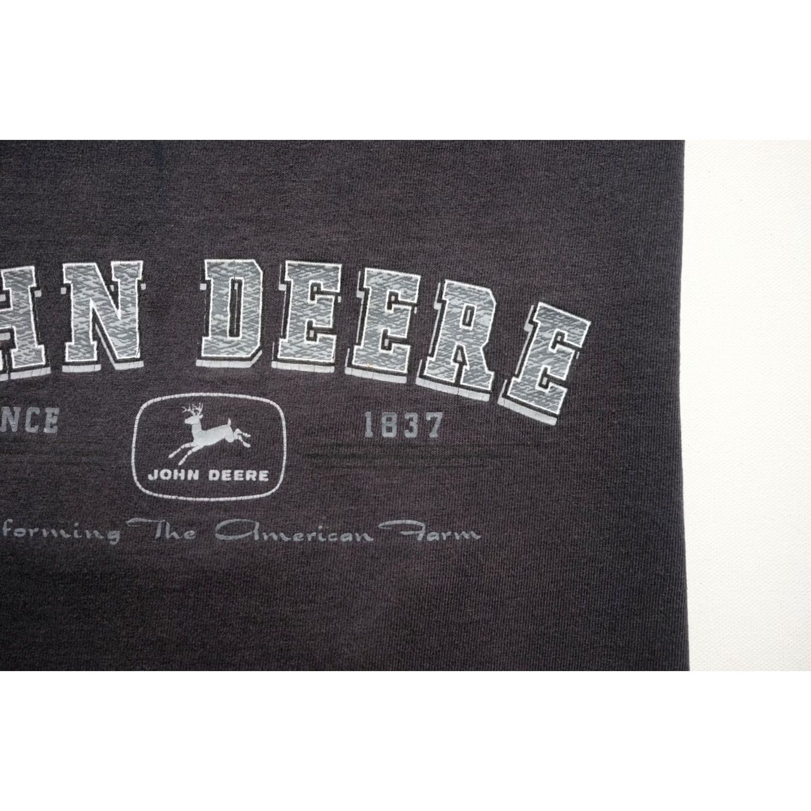 John Deere VINTAGE John Deere T-Shirt 90s Graphic Print Tractor Cotton Black Sz L Men Shirt Mens Size US L / EU 52-54 / 3 - 4 Thumbnail