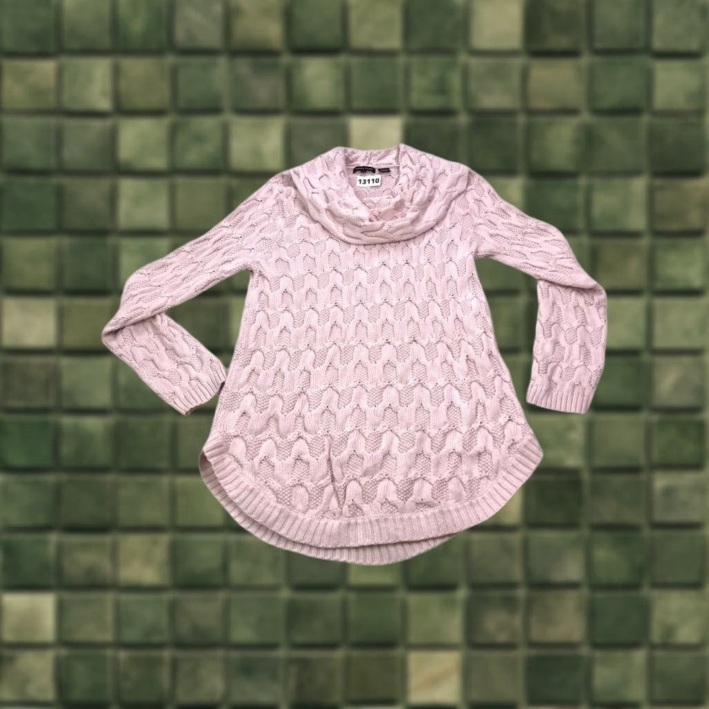 Pinko VINTAGE Jeanne Pierre Pink Knit Tunic Sweater Cowl Crochet 90s 100% Cotton Size L Womens Size L / US 10 / IT 46 - 1 Thumbnail