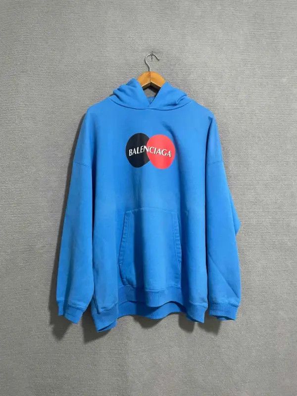 Balenciaga Balenciaga Blue Oversized Hoodie 0079 Size US M / EU 48-50 / 2 - 1 Thumbnail