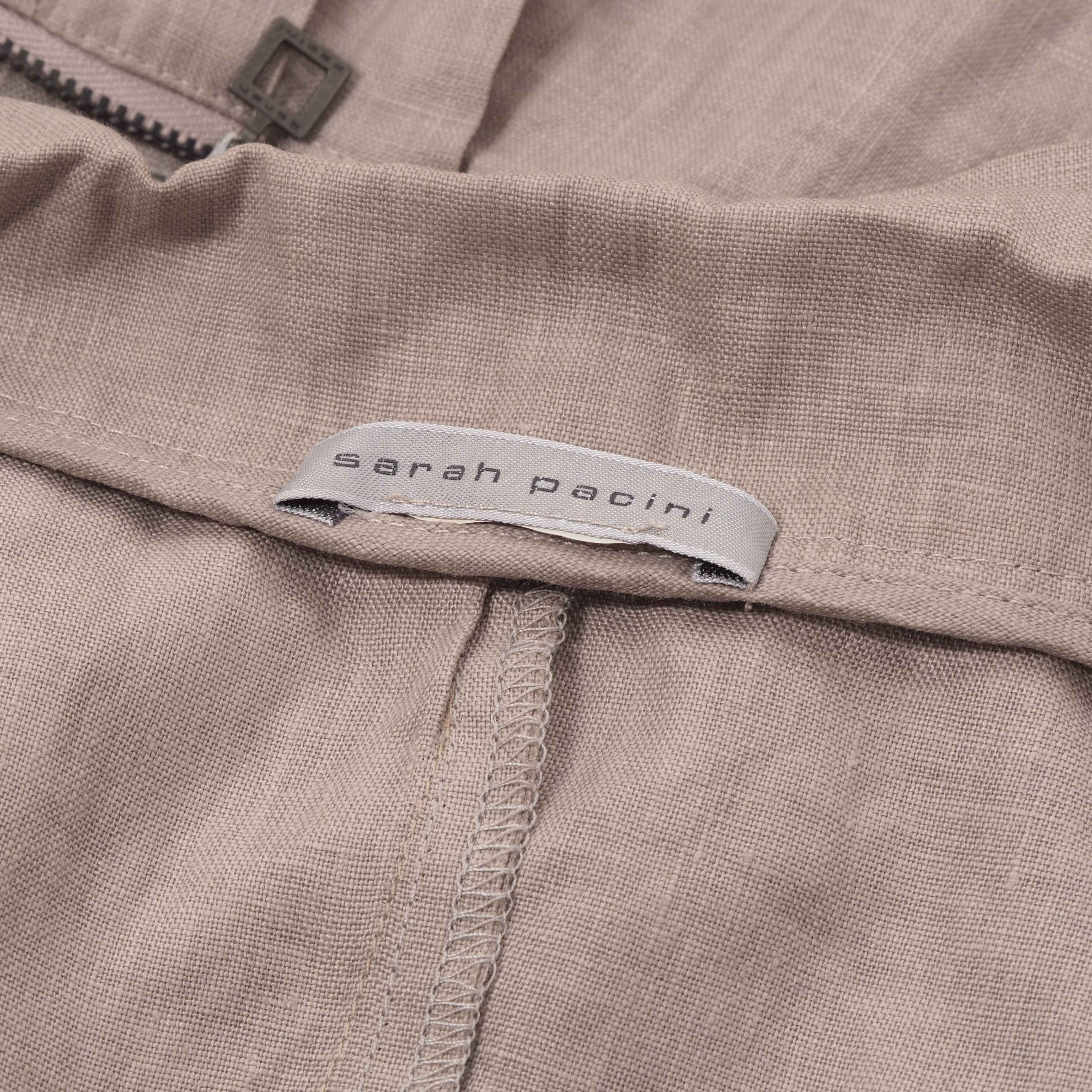 Sarah Pacini Sarah Pacini Avantgarde Light Beige Zip Coat Jacket Size S / US 4 / IT 40 - 7 Thumbnail