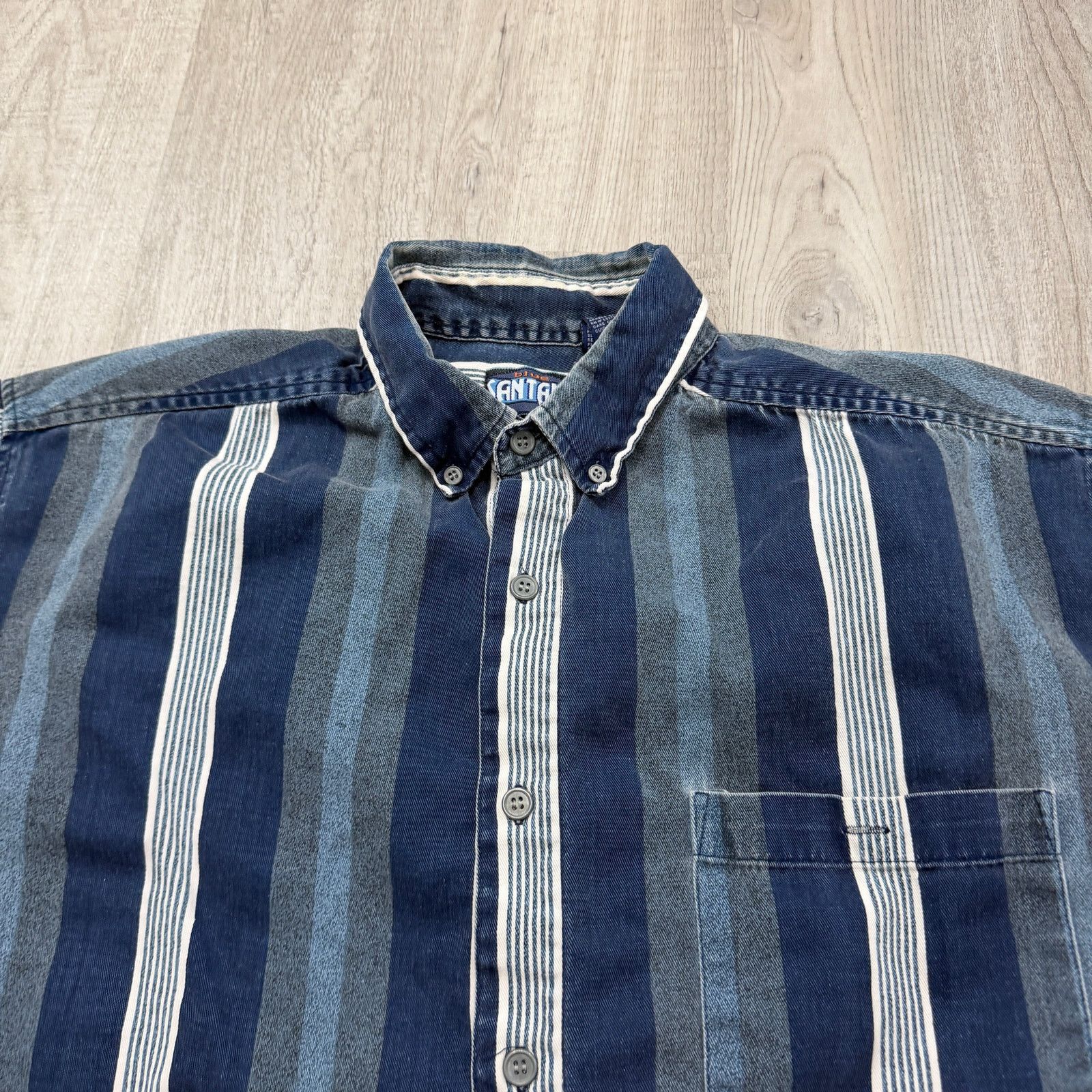 Vintage Vintage Santana Blue Short Sleeve Button Shirt Medium 90s Size US M / EU 48-50 / 2 - 3 Thumbnail