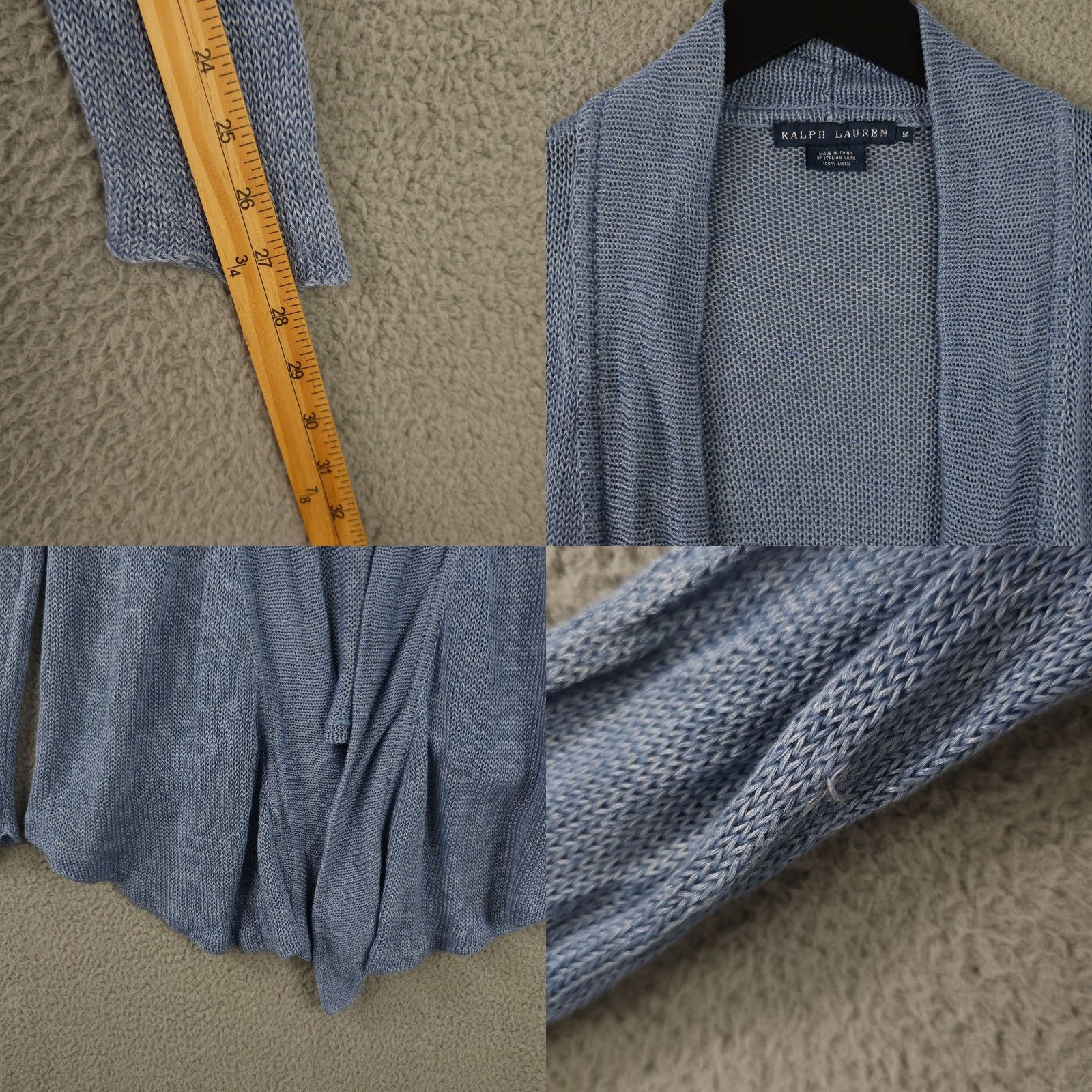 Ralph Lauren Ralph Lauren Sweater Womens Medium Blue Linen Open Front Adjustable Hem Size M / US 6-8 / IT 42-44 - 8 Thumbnail
