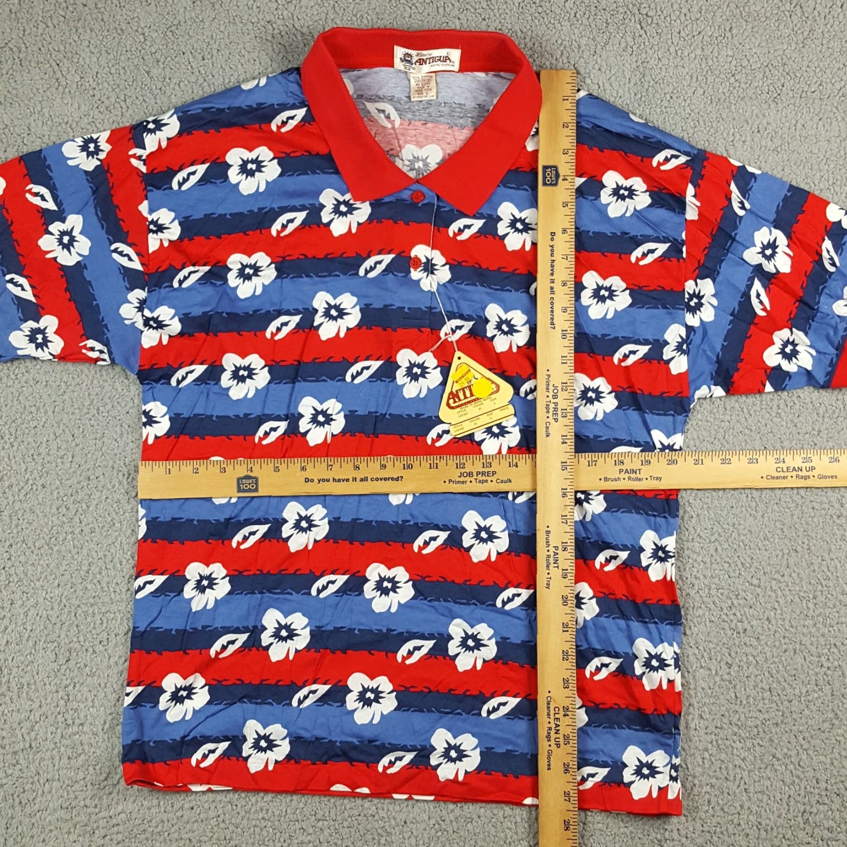 Vintage Vintage Antigua Polo Shirt Women Large Summer Beach Hawaiian 90s Tropical Cotton Size L / US 10 / IT 46 - 4 Thumbnail