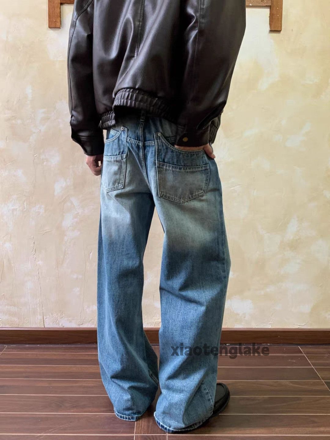 Jean zx vintage washed faded loose wide Leg flared jeans Size US 33 - 3 Thumbnail