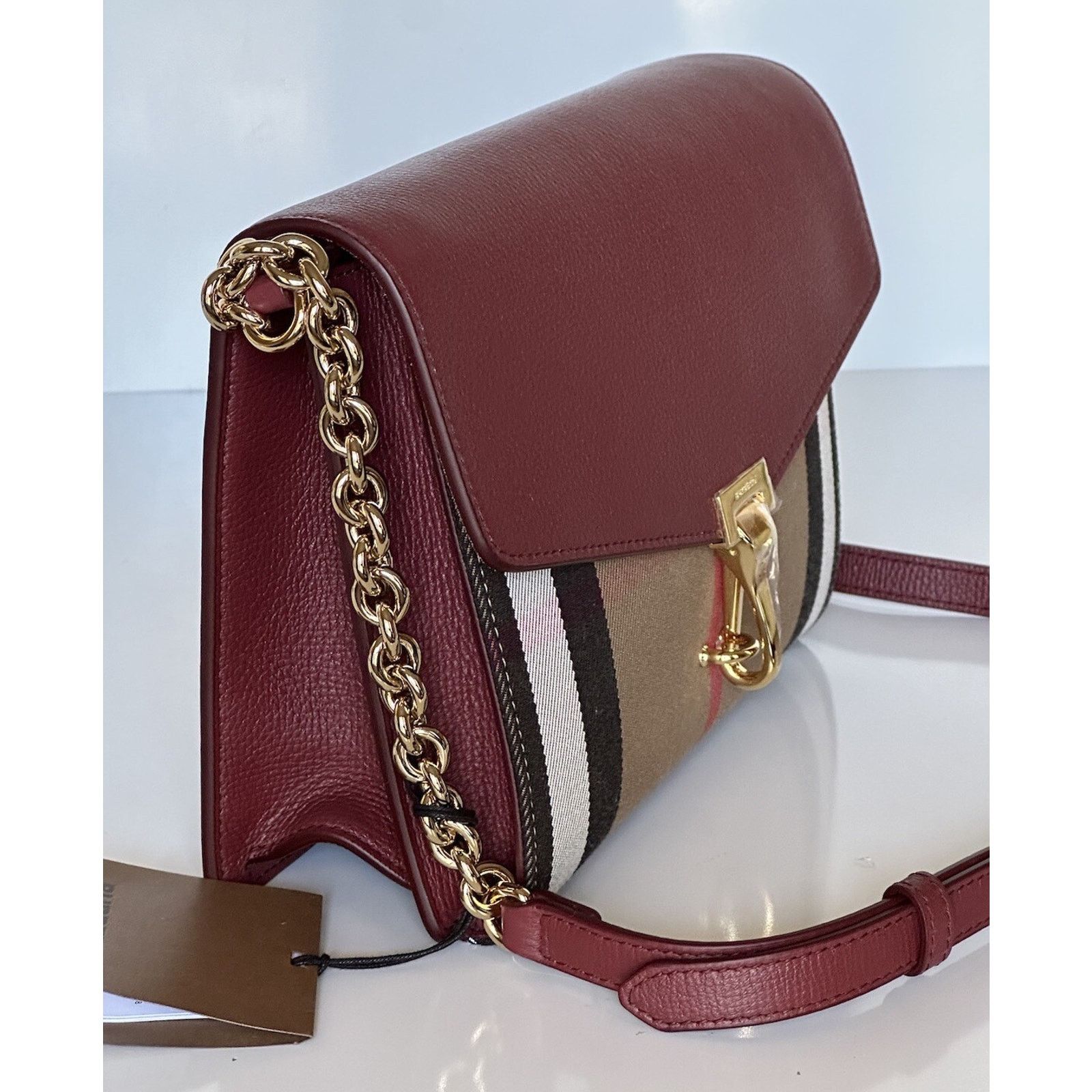 Burberry Small Macken House Check Leather Bag 8080159