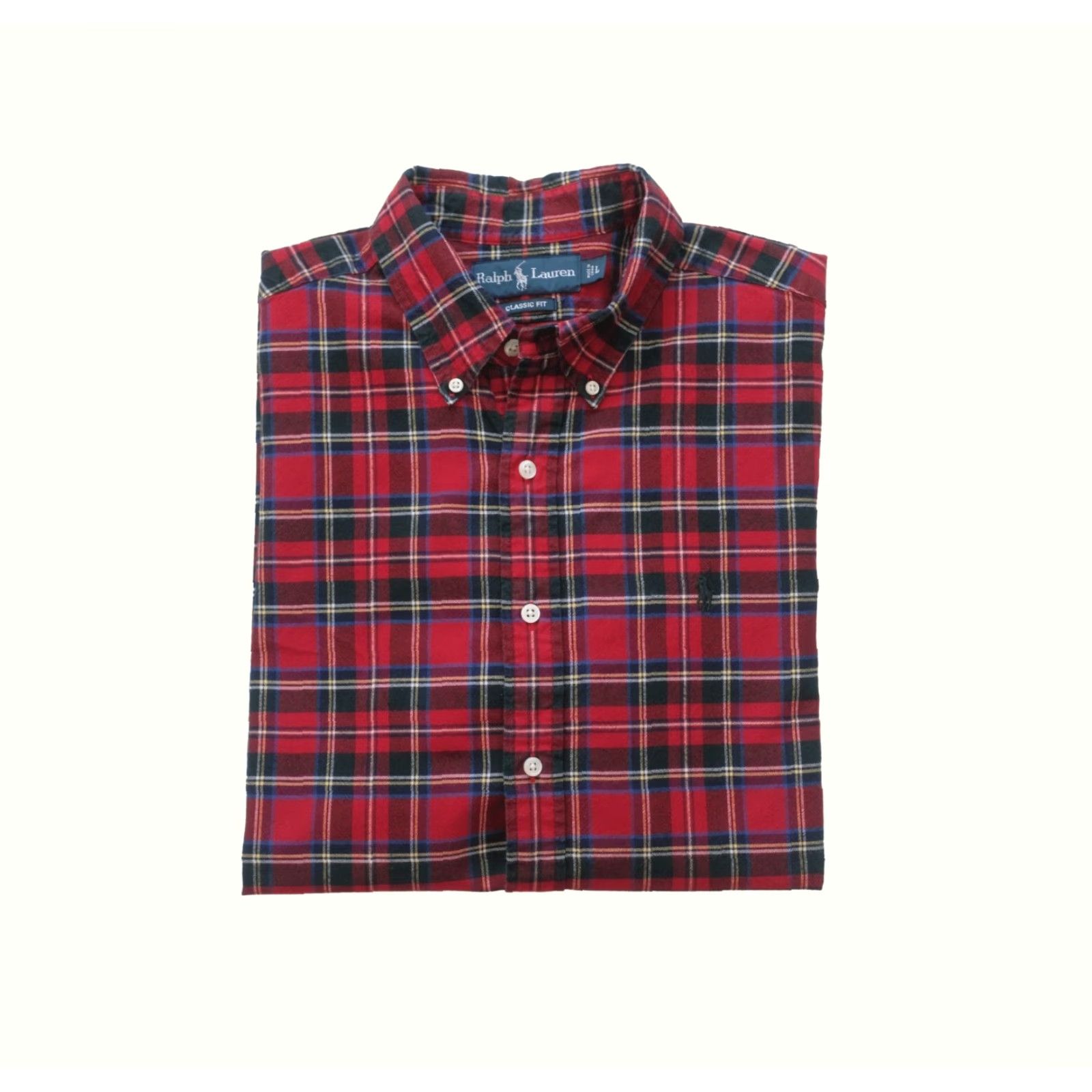 Ralph Lauren RALPH LAUREN CLASSIC FIT 100% COTTON PLAID RED BUTTON DOWN SHIRT MEN L Size Size US L / EU 52-54 / 3 - 2 Thumbnail