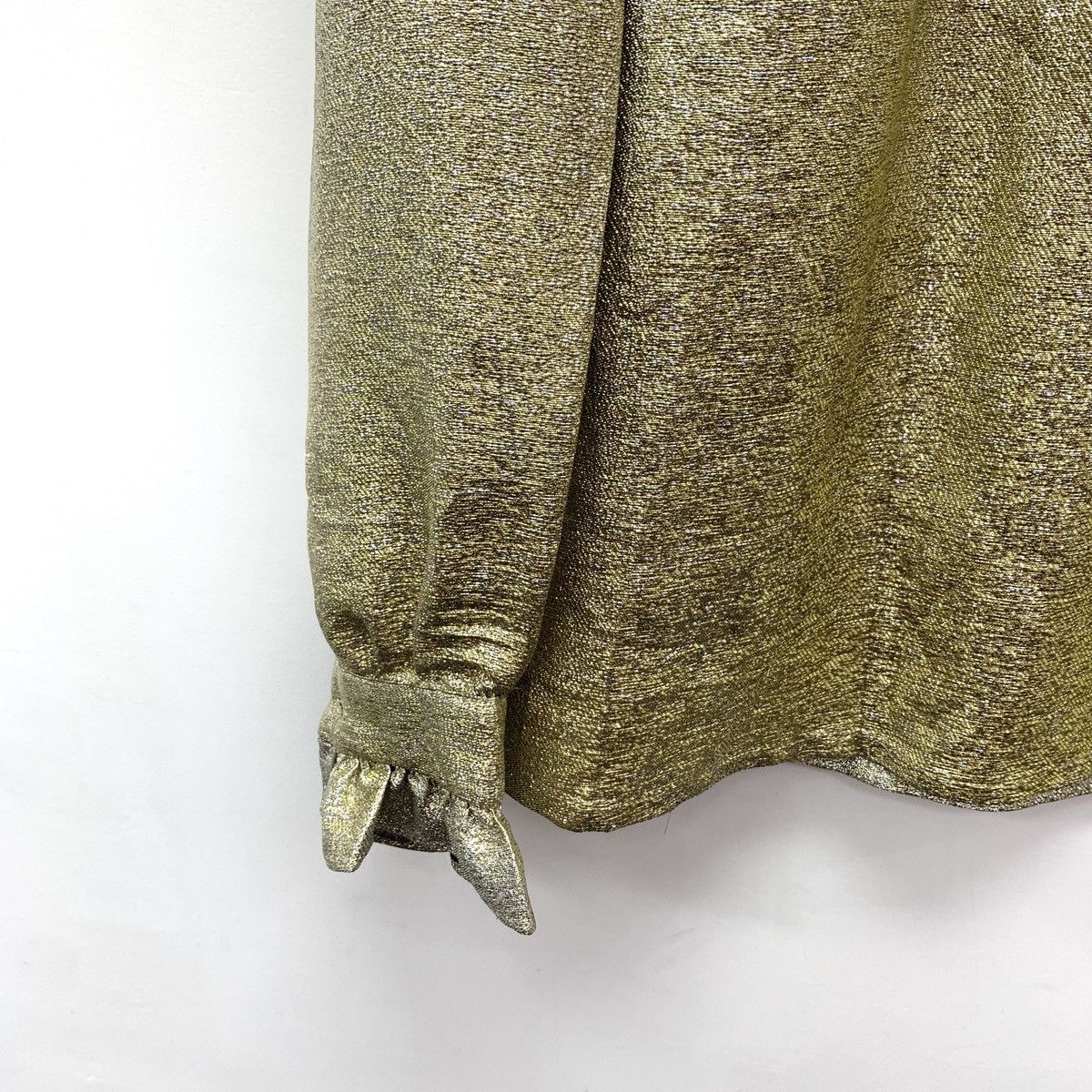 Stella McCartney Stella McCartney Golden Shimmer Trim Long Sleeve Shirt K26WX Size XXS / US 00 / IT 34 - 4 Thumbnail