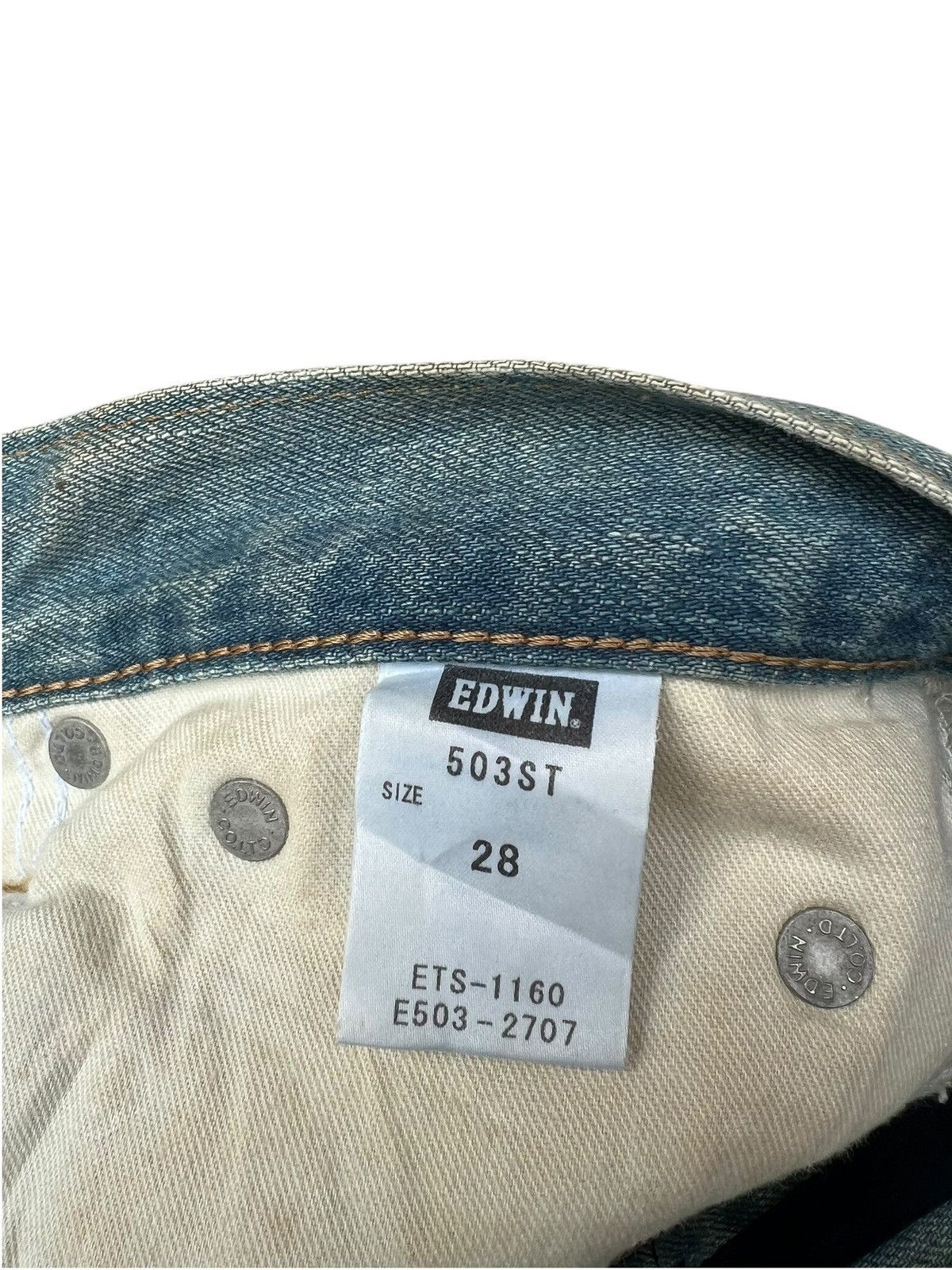 Edwin Edwin 503ST Blue Standard Dirty Mud Denim Selvedge Jeans Size US 29 - 23 Thumbnail