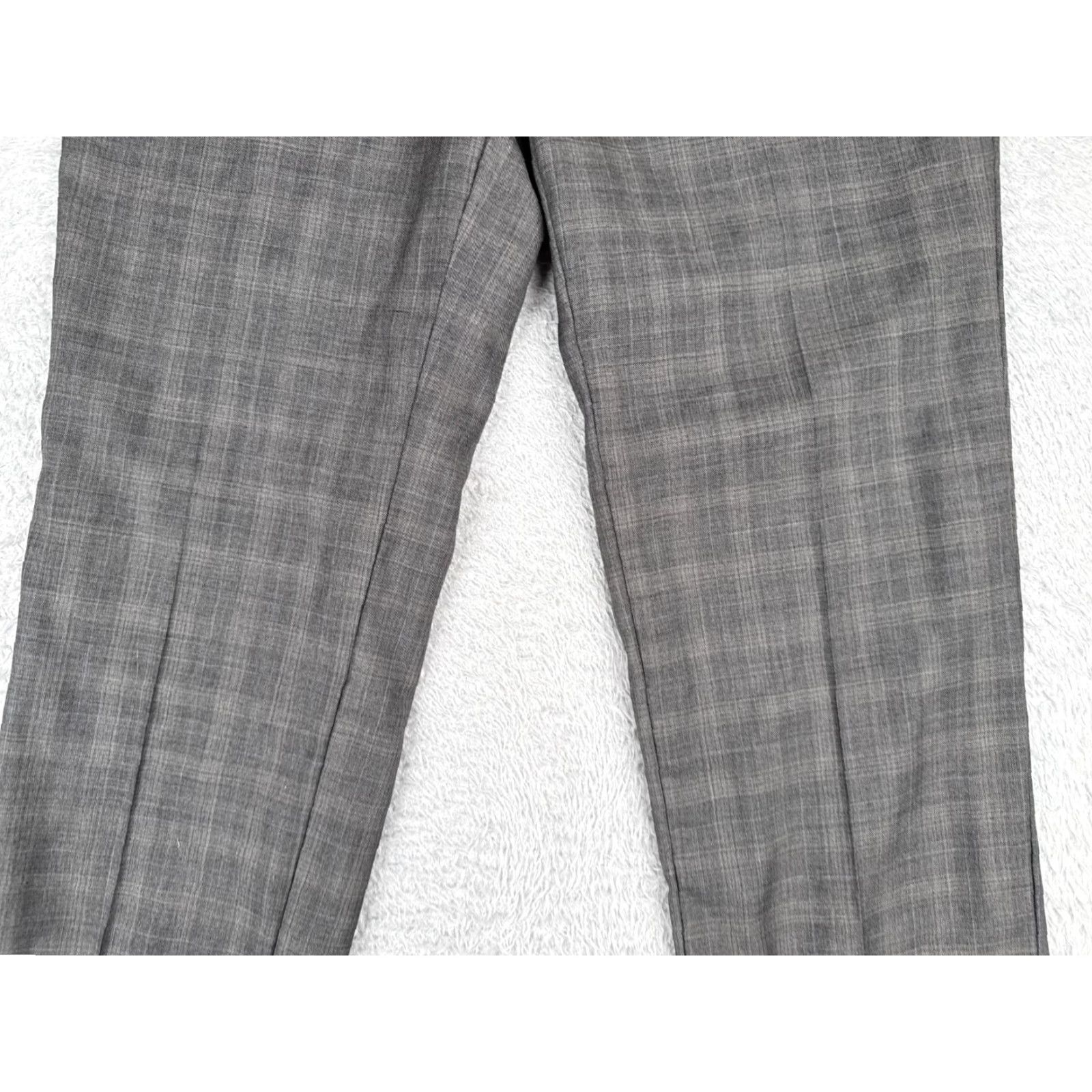 Ralph Lauren Tommy Hilfiger Pants Men 34 Gray Plaid Pleated Polyester Zip Fly 34x27 Regular Straight Dress Pants Mens Size US 34 / EU 50 - 3 Thumbnail