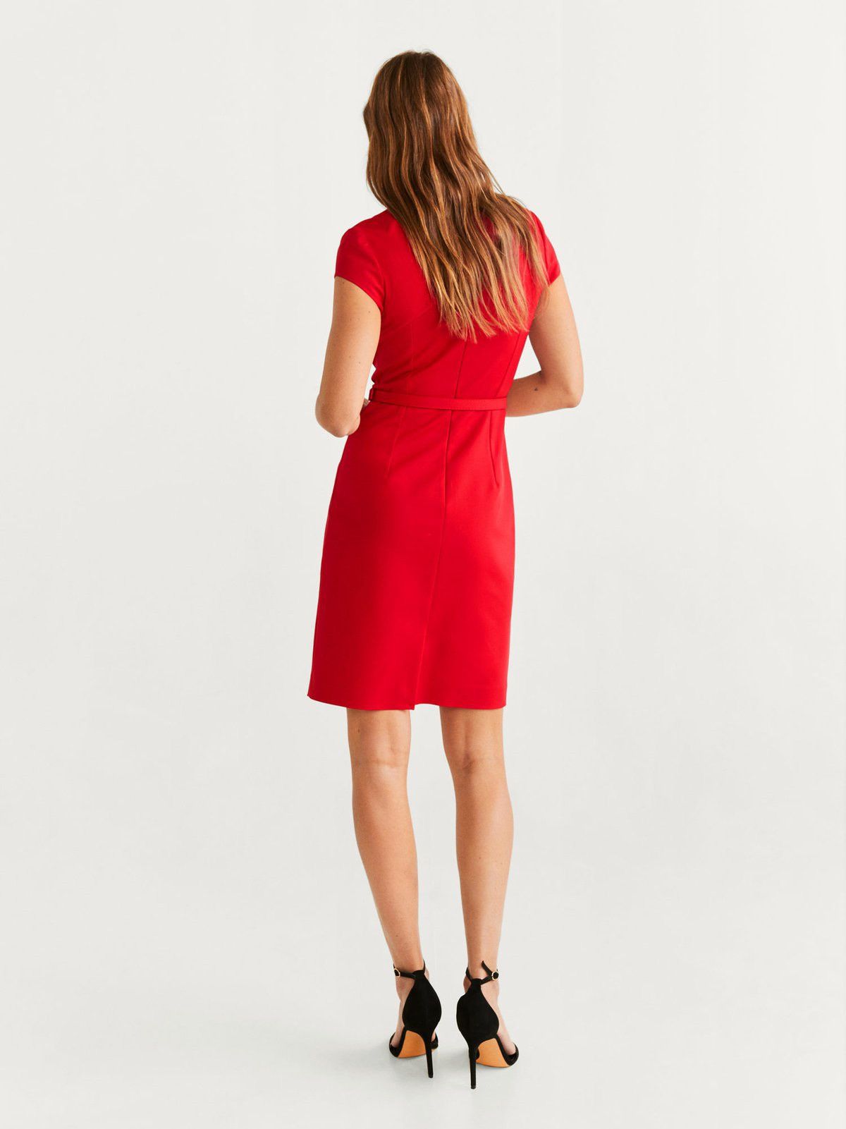 Mango Mango red belted dress in size small Size S / US 4 / IT 40 - 3 Thumbnail