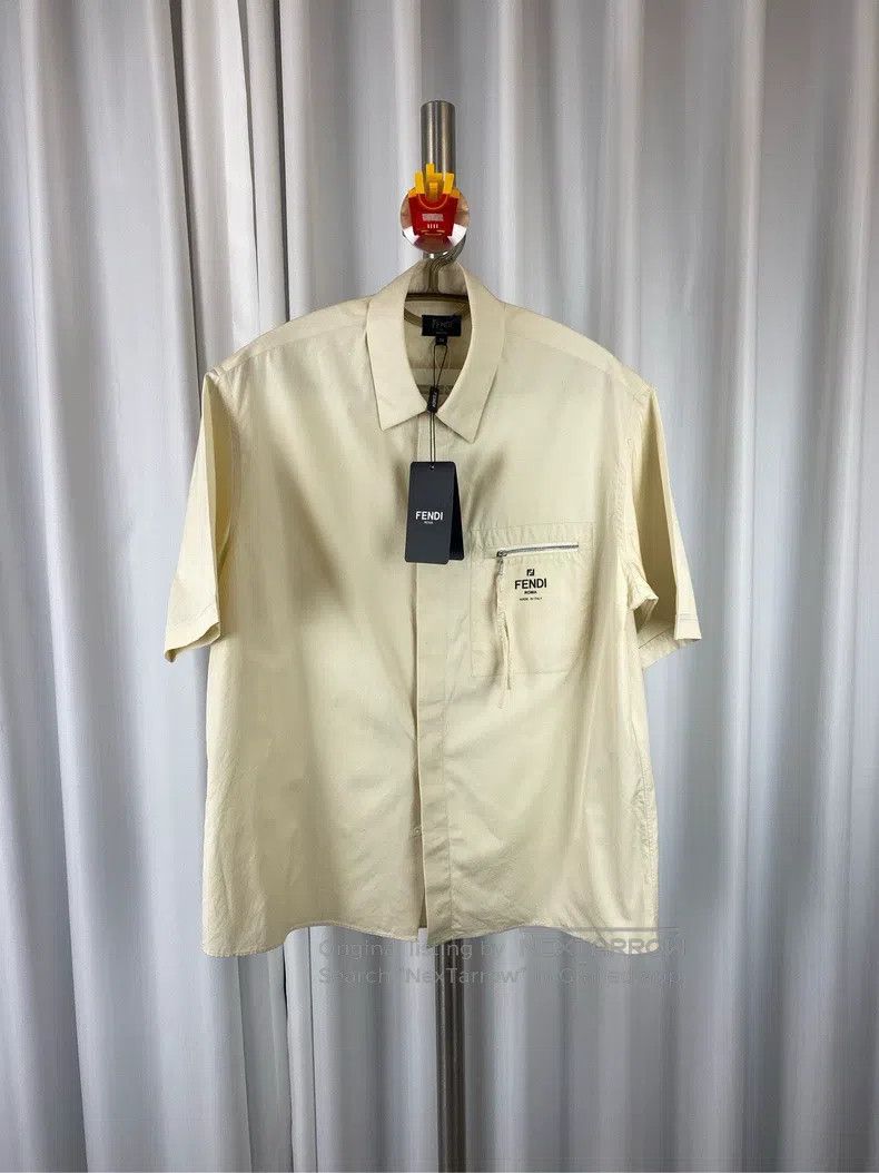 Fendi Fendi size 39 Pocket zipper apricot short sleeve shirt with Size US XS / EU 42 / 0 - 1 Thumbnail