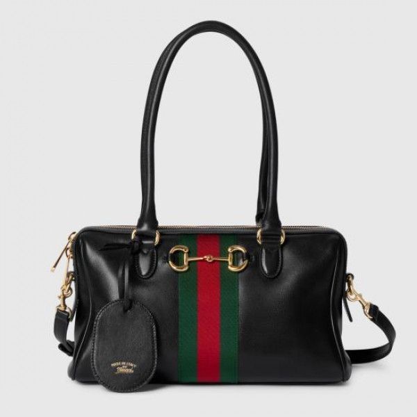 Medium Boston Bag in Black, Women's
