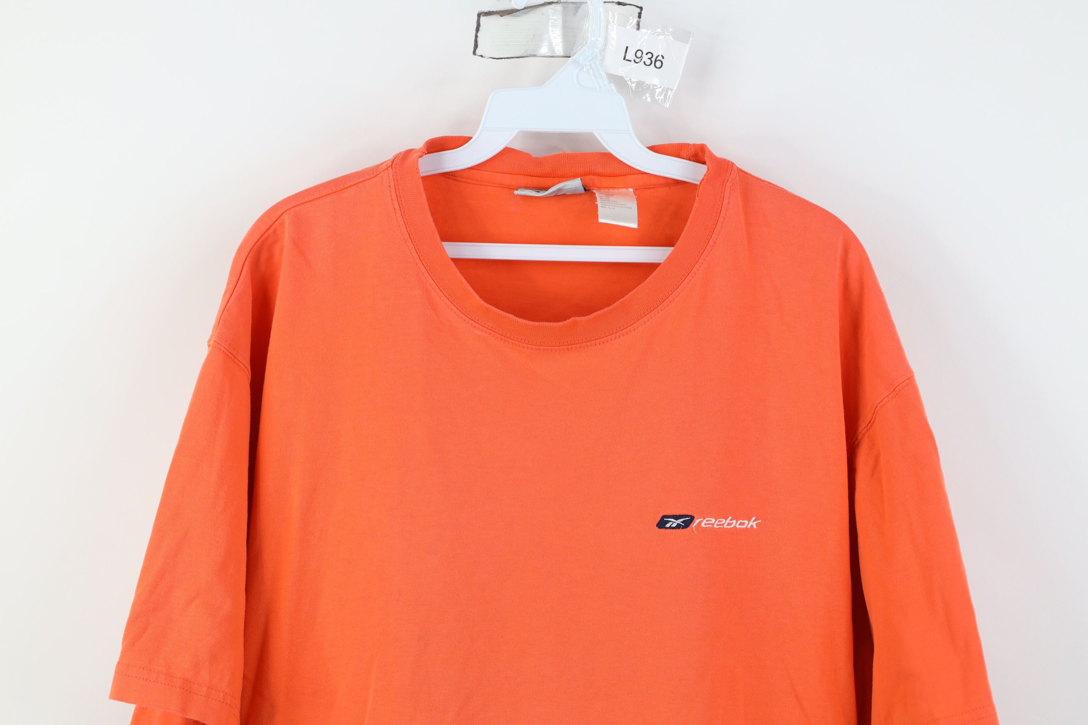 Reebok Vintage 90s Reebok Faded Spell Out T-Shirt Orange Cotton Size US L / EU 52-54 / 3 - 2 Thumbnail