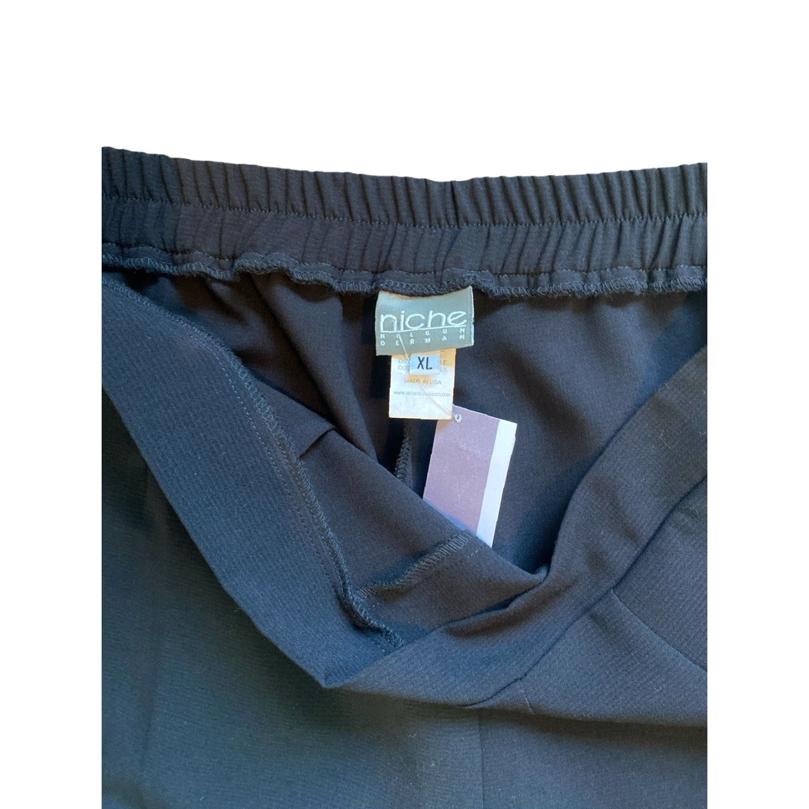 CO Niche Black Lantern Pants XL Women's Pull On Crepe Straight Leg 30 in Inseam NWT MSRP 68 Size 40" / US 18 - 4 Thumbnail