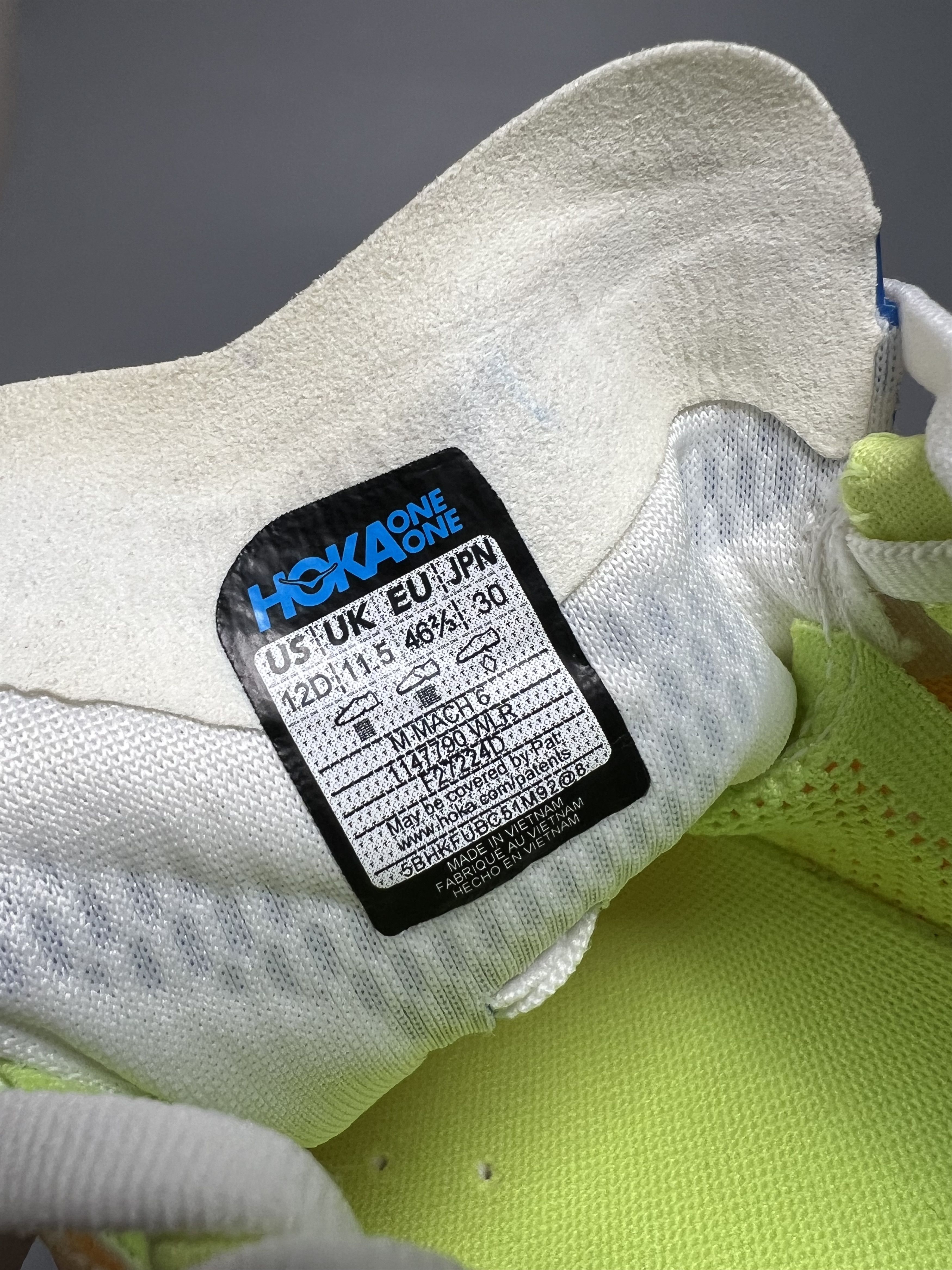 Hoka 12D Hoka One One Mach 6 Running Shoes 1147790-WLR Size US 12 / EU 45 - 19 Thumbnail