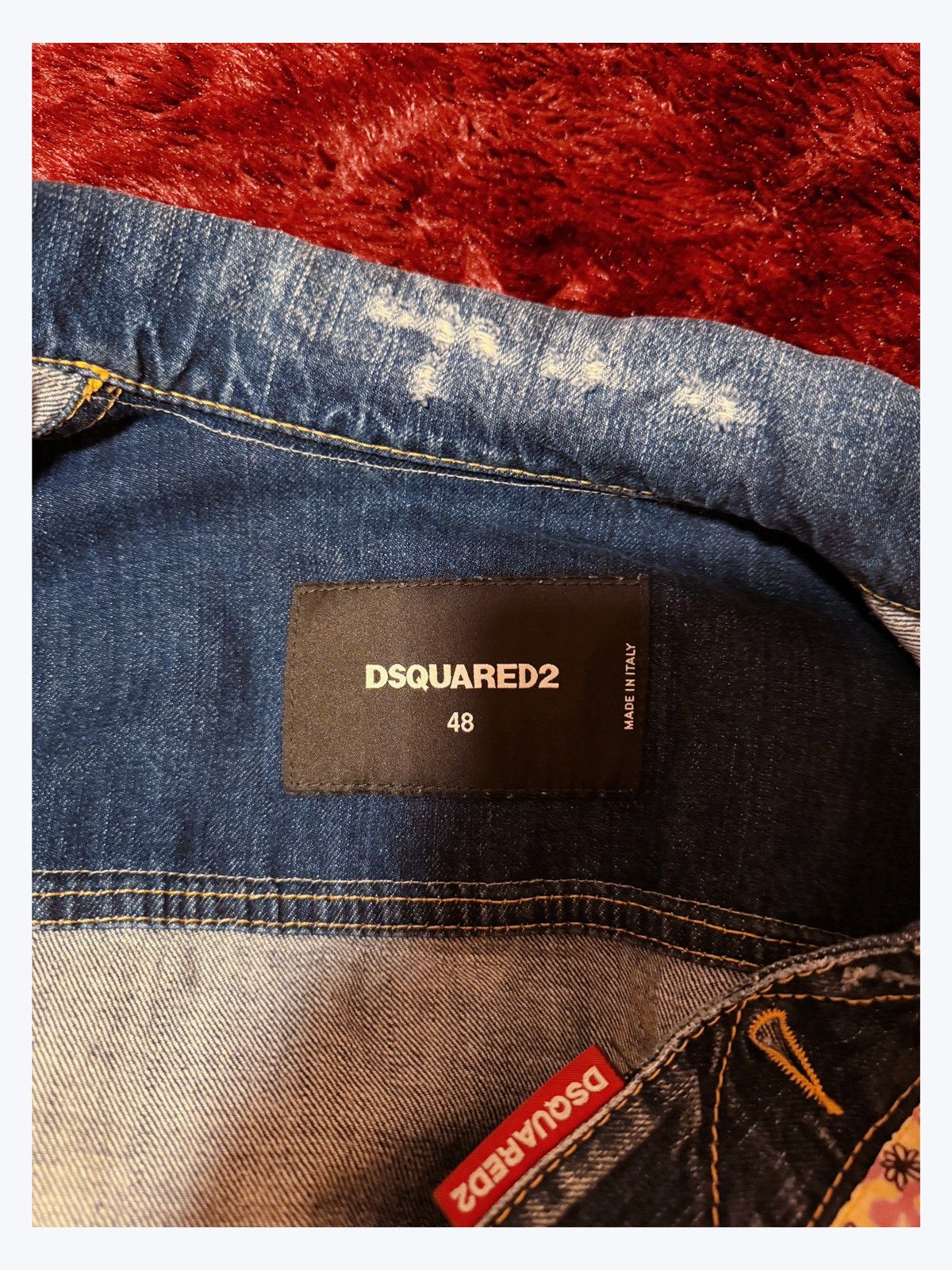 Dsquared2 DSQUARED2 Floral Patchwork Distressed Denim Jacket – Size 48 Size US M / EU 48-50 / 2 - 8 Thumbnail