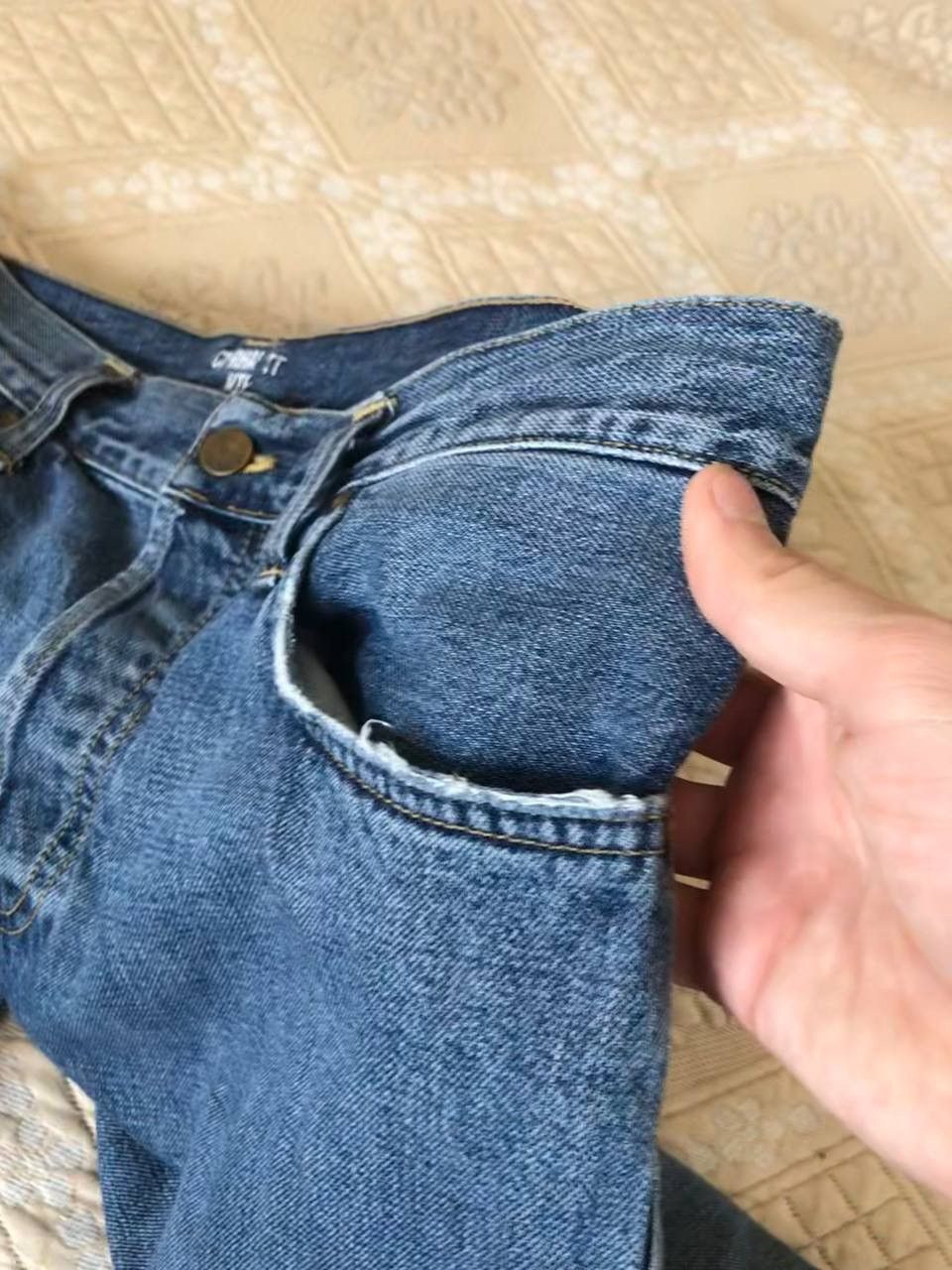 Carhartt 🔥 Carhartt WIP Vintage Logo Klondike Pant Denim Blue Jeans Size US 32 / EU 48 - 9 Thumbnail