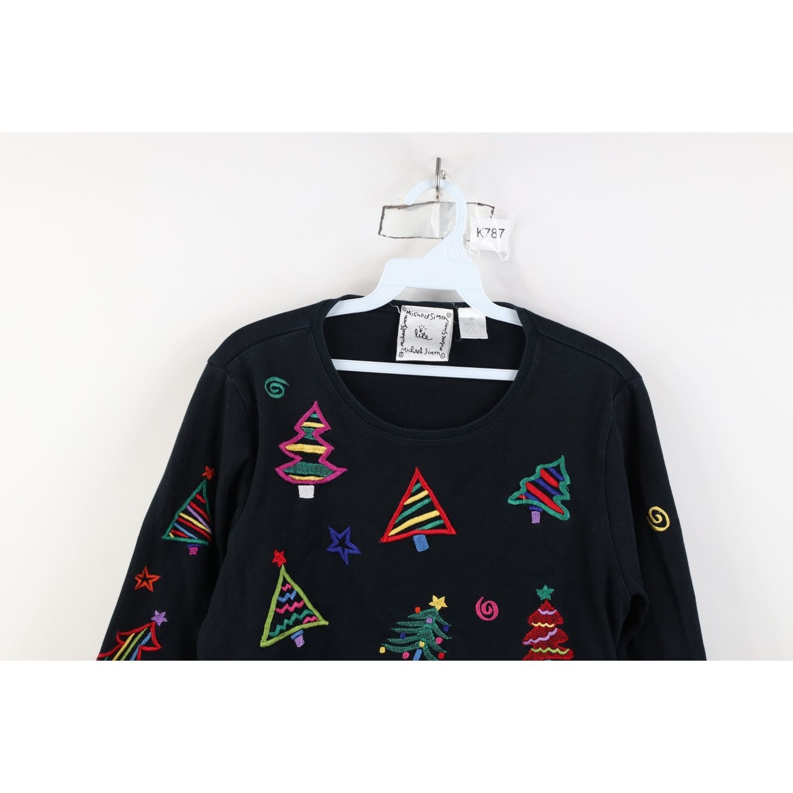 Vintage Vintage 90s Michael Simon Lite Christmas Tree T-Shirt Size M / US 6-8 / IT 42-44 - 2 Thumbnail