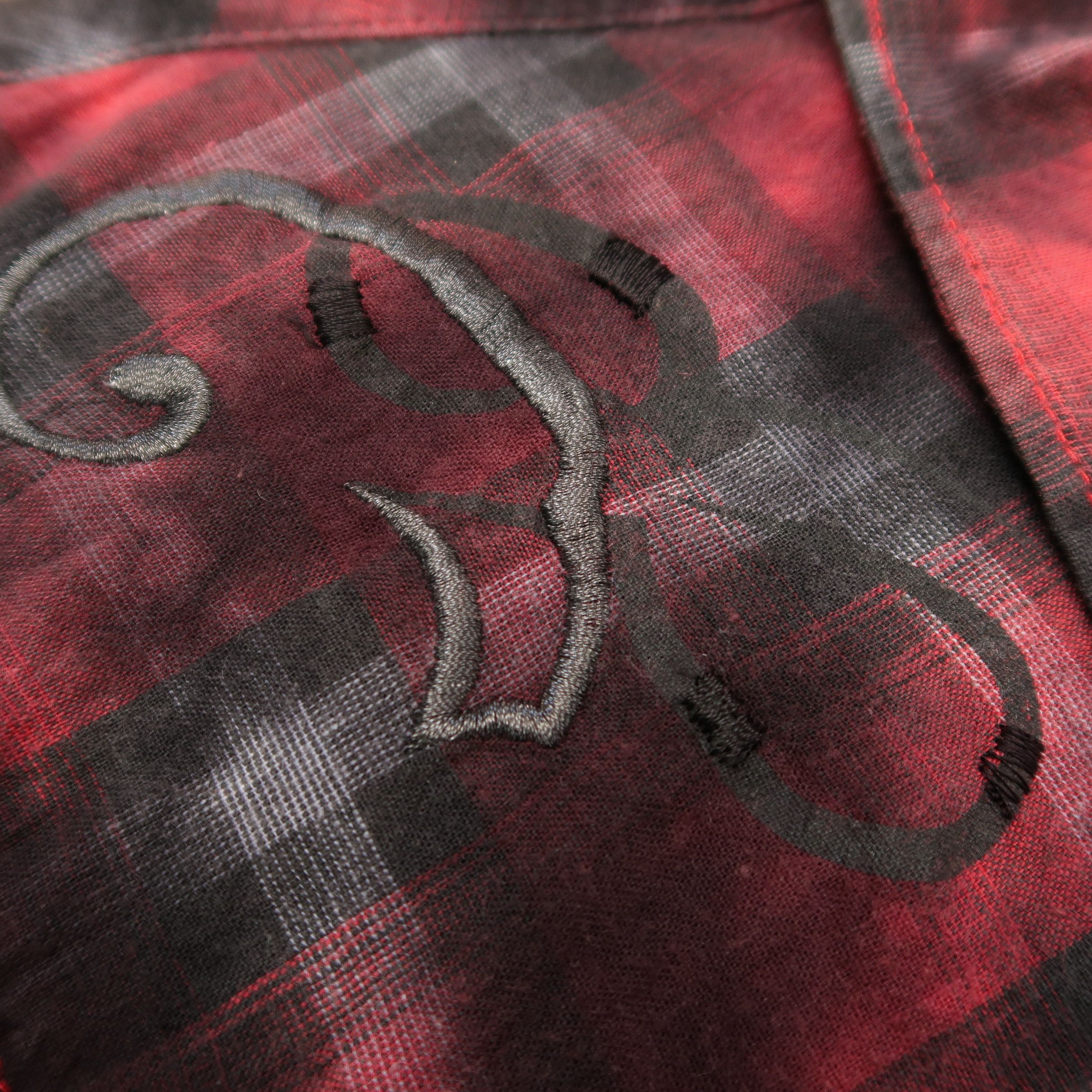 Japanese Brand 2000s If Six Was Nine Fog Pattern Punk Western Shirt Size US M / EU 48-50 / 2 - 7 Thumbnail