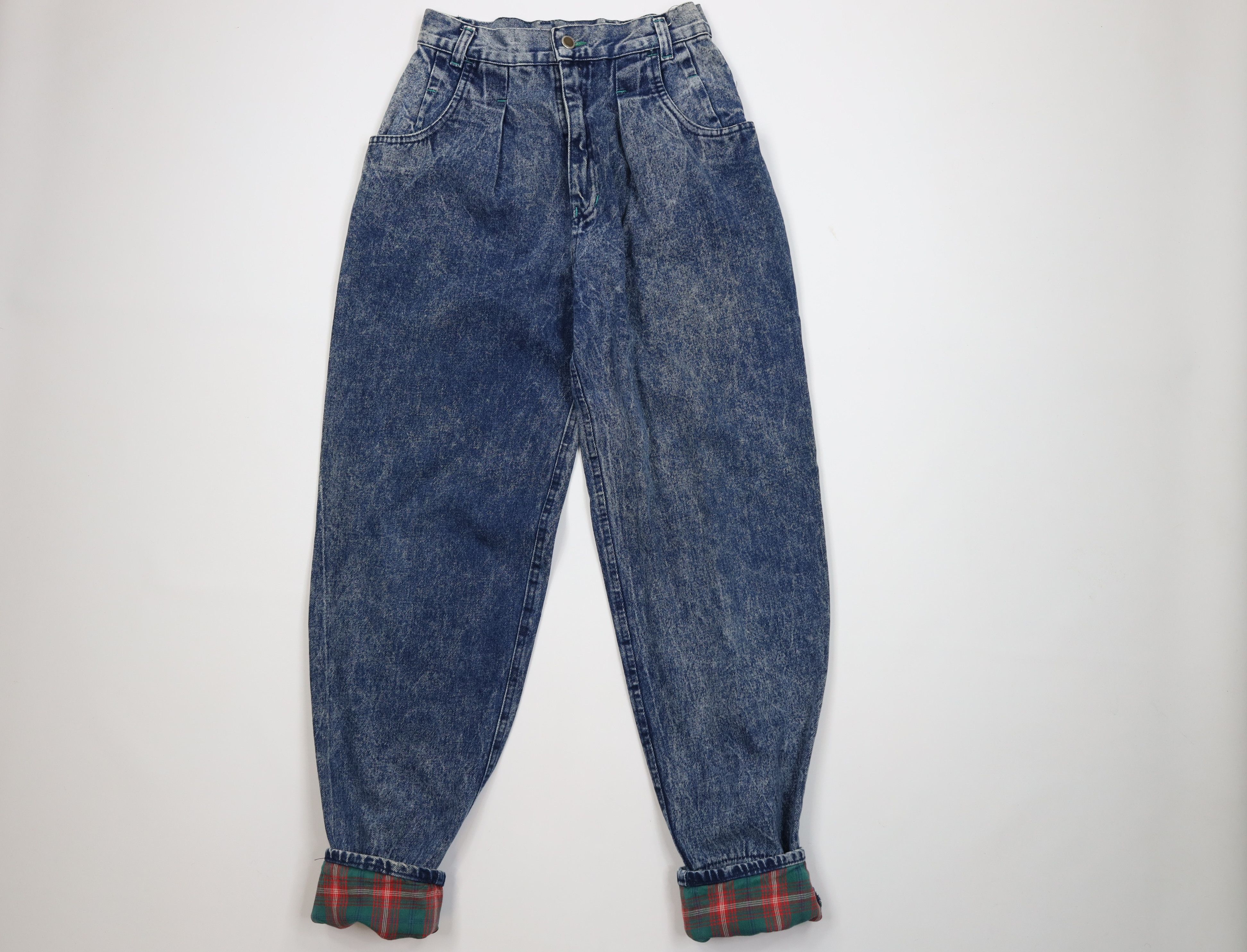 Vintage Vintage 90s Streetwear Flip Cuff Acid Wash Tapered Leg Jeans Size 32" / US 10 / IT 46 - 1 Thumbnail