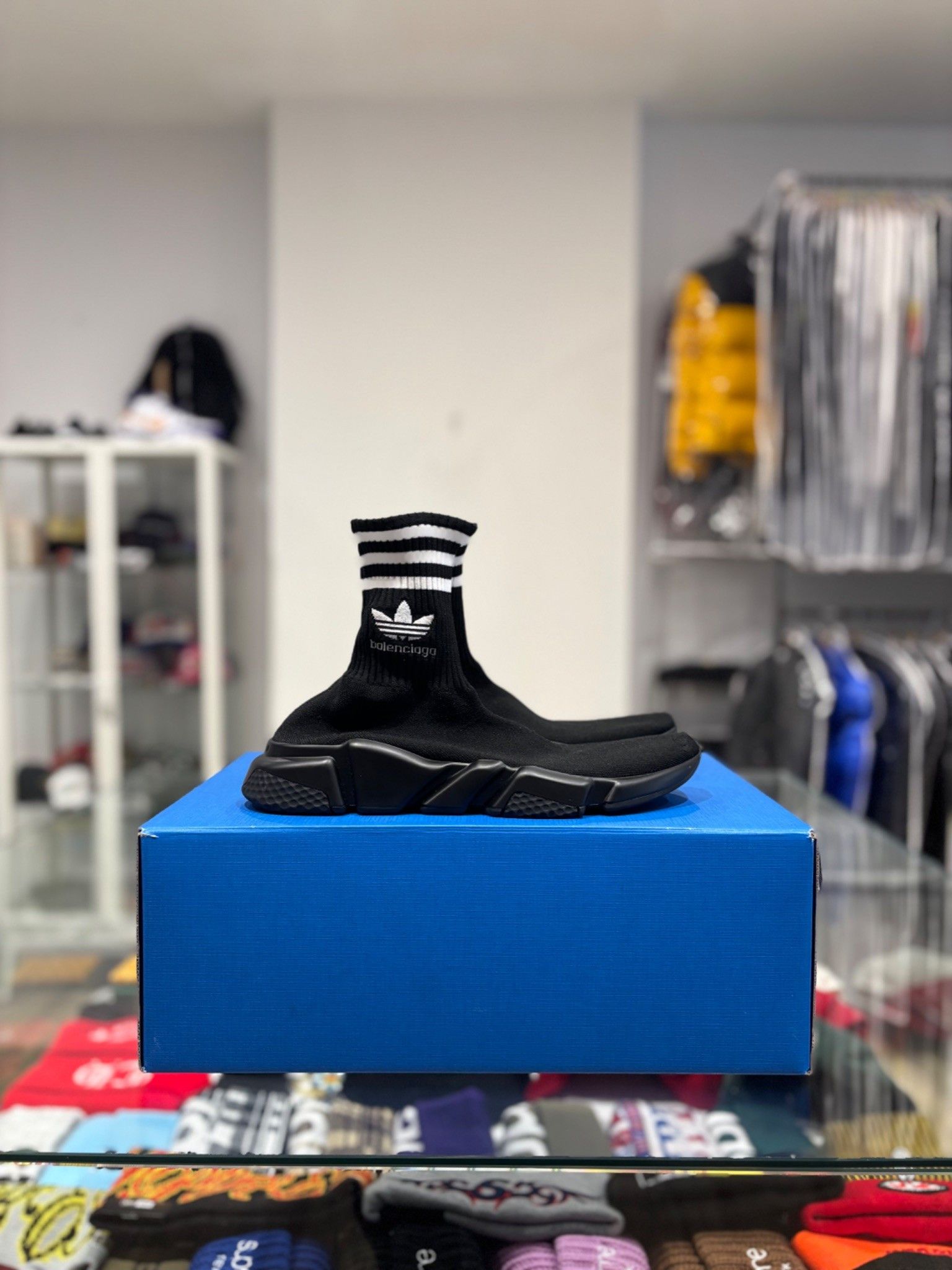 Adidas × Balenciaga Adidas x Balenciaga Speed Sneaker Black Size US 9 / EU 42 - 1 Thumbnail