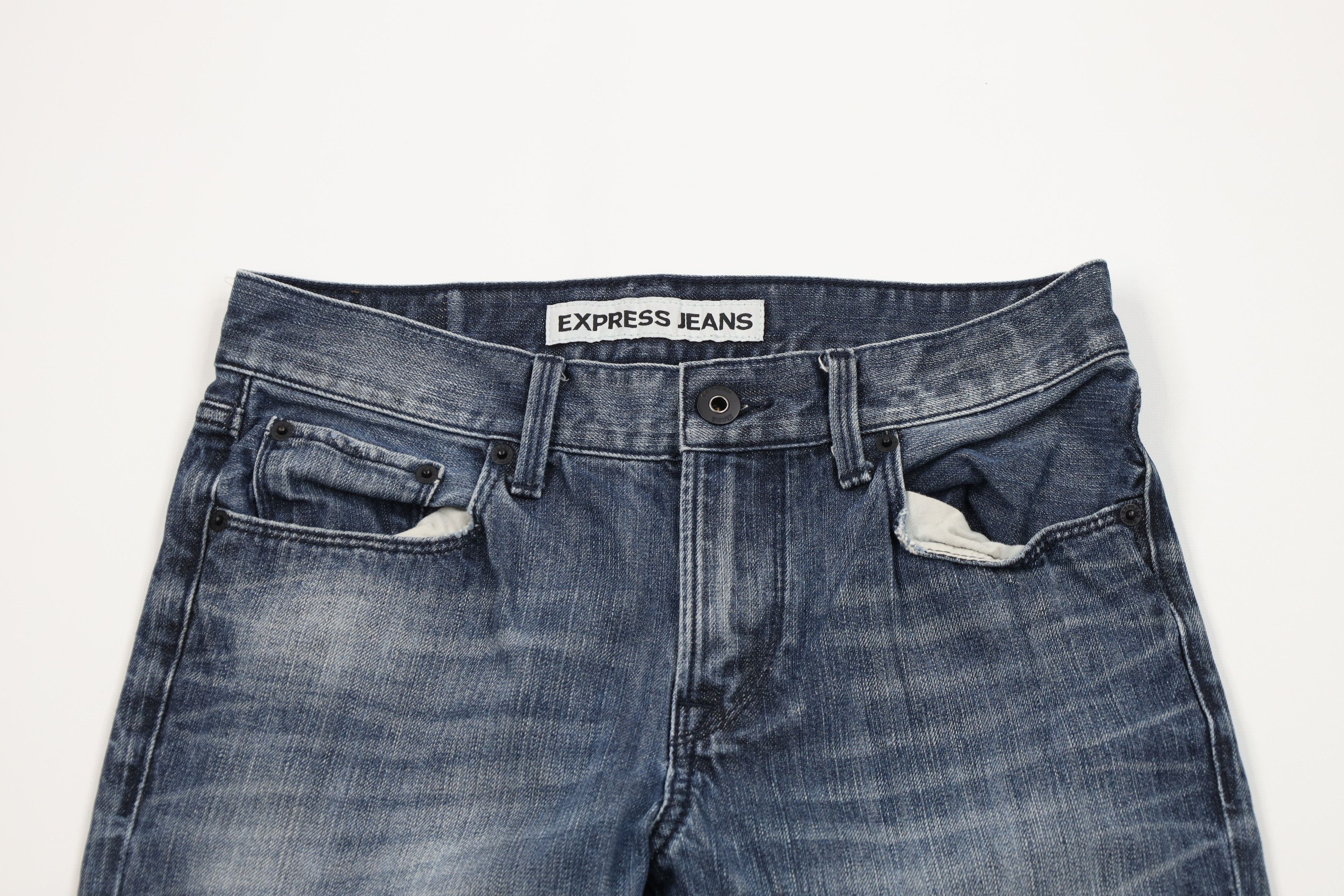 Express Express Rocco Slim Fit Skinny Leg Denim Jeans Blue Cotton Size US 29 - 2 Thumbnail